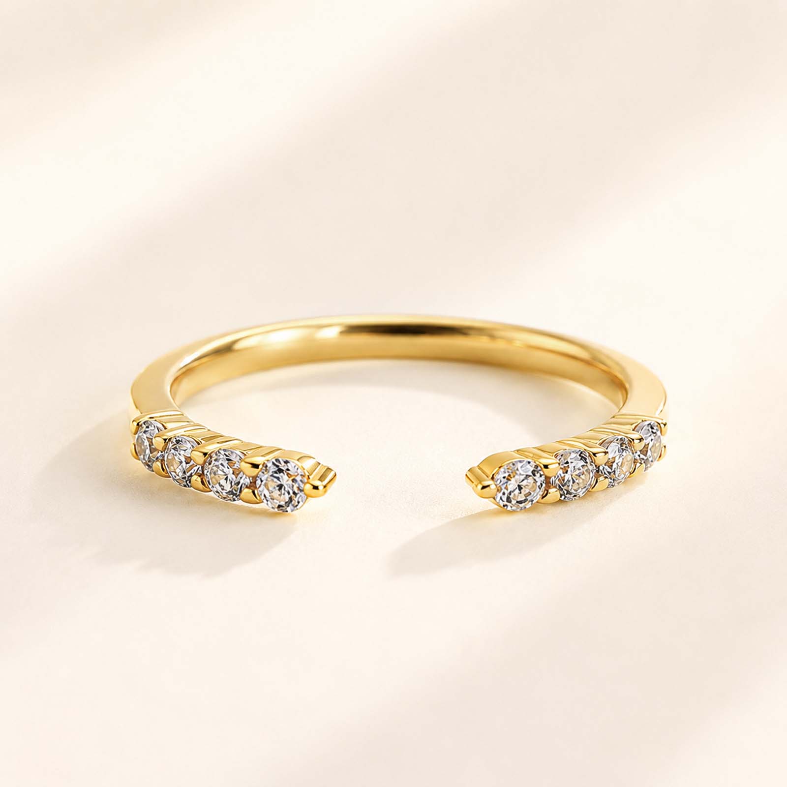 0.3Ct Round Cut Open Adjustable Band for Women