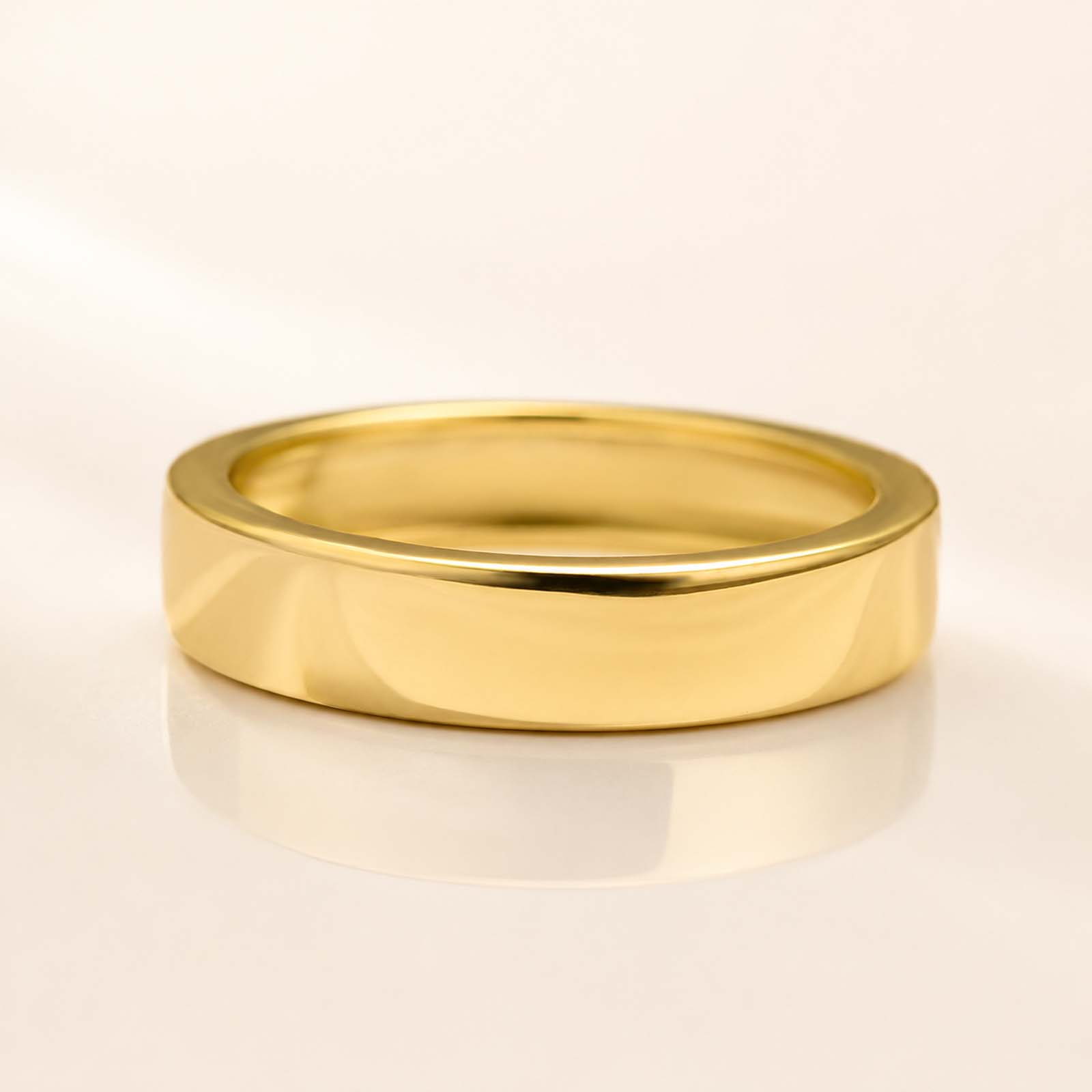Classic Plain Yellow Gold Wide Stackable Band