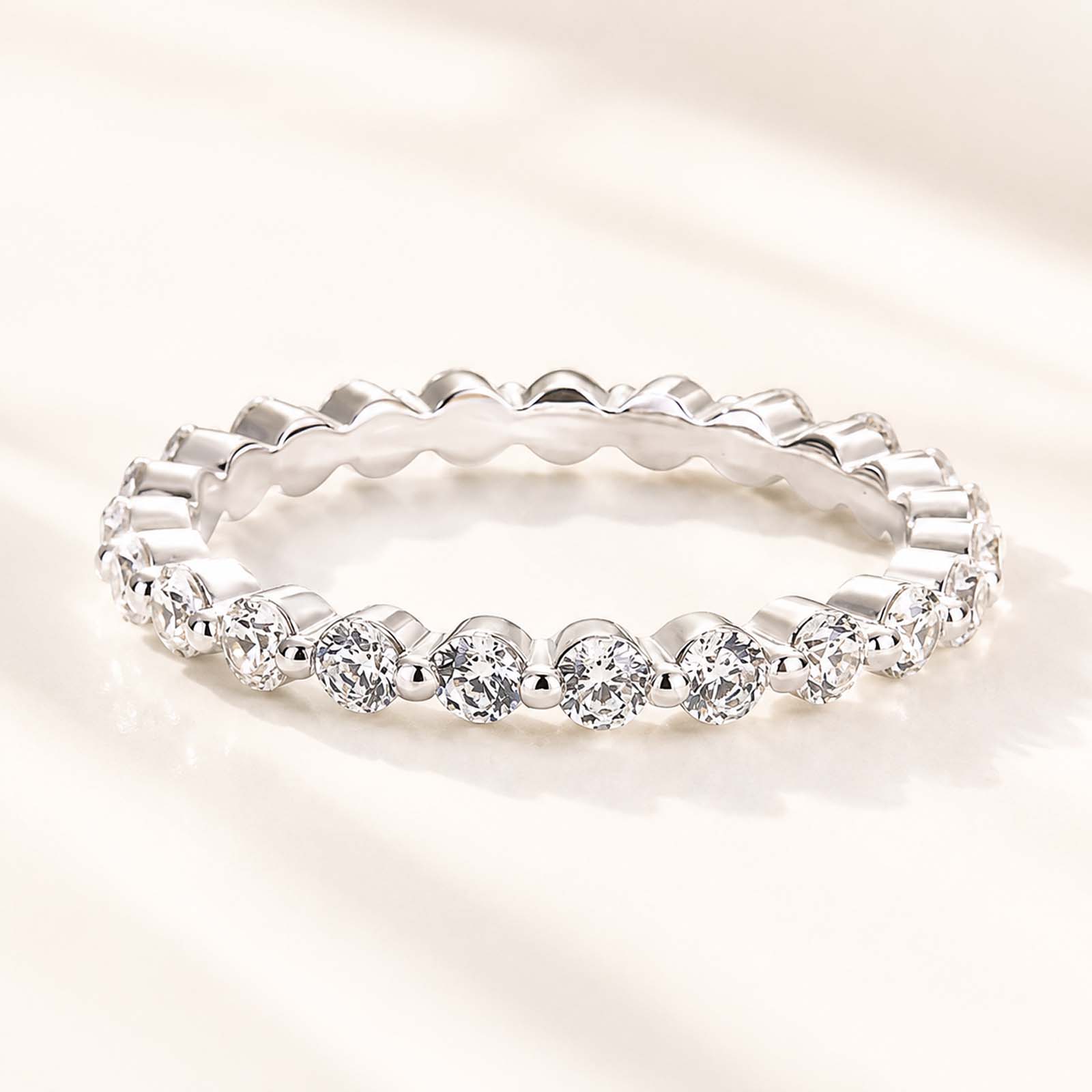 1.3Ct Classic Full Eternity Round Cut Classic Thin Band
