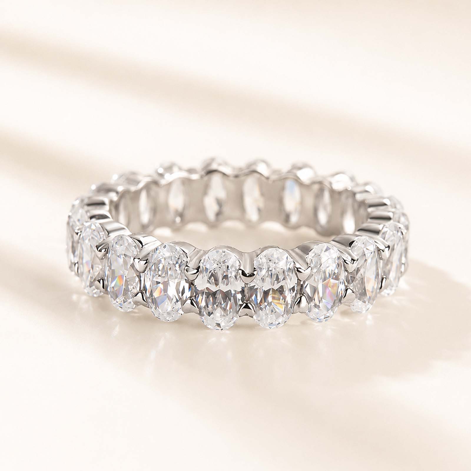 5.0Ct Full Oval Cut Simulated Diamond Eternity Band For Everyday Wear