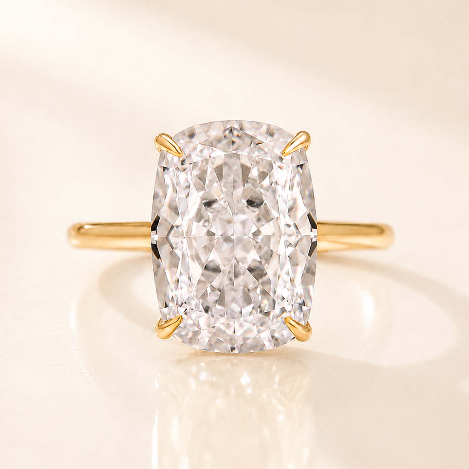 Elegant 8.5Ct Cushion Cut Hidden Halo Solitaire Travel Ring