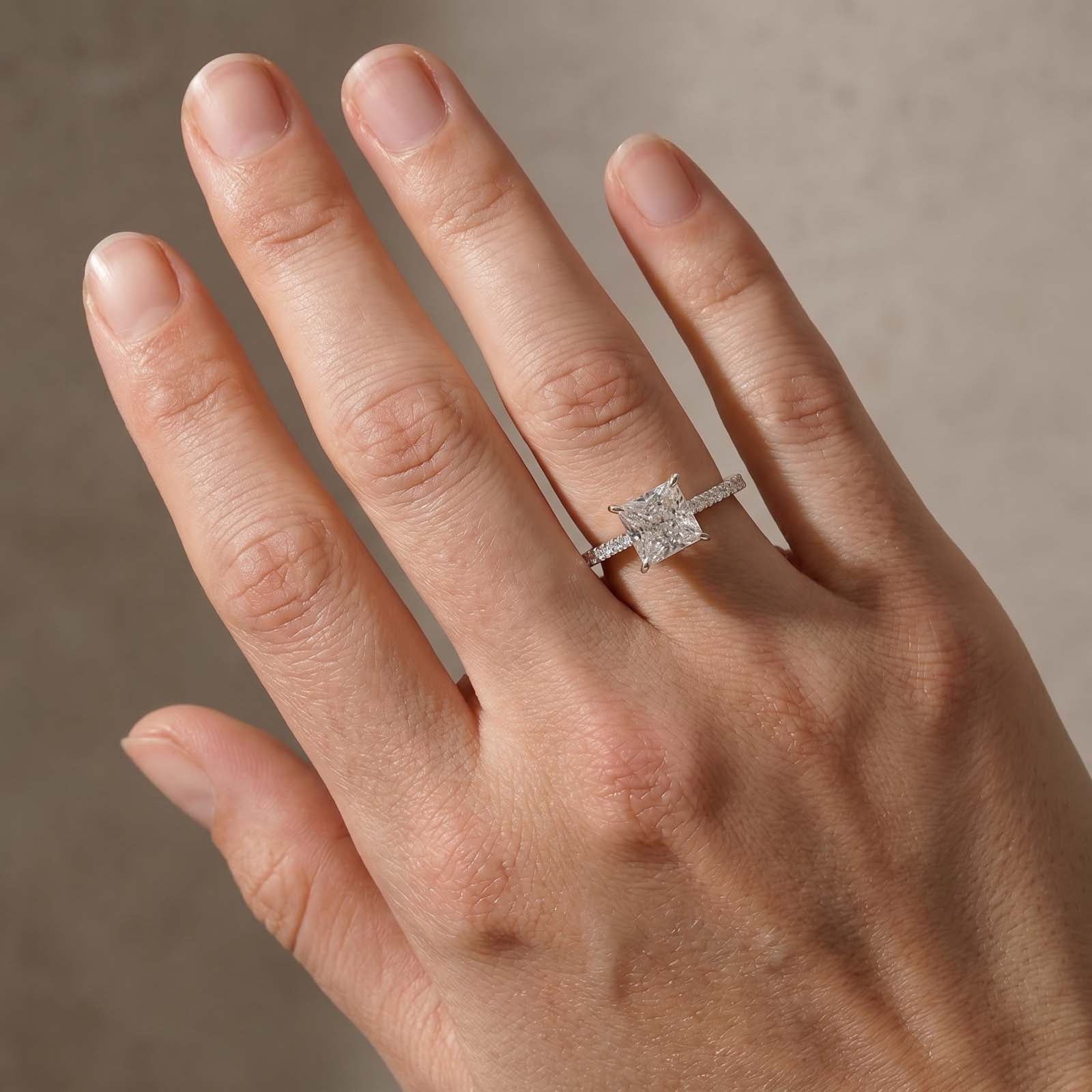  Elegant 2 Ct Princess Cut Sparkle Square Ring For Women Everyday Wear
