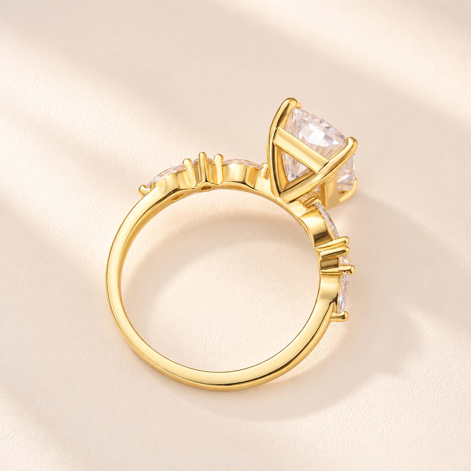  Moissanite 3.5 Carat Radiant Cut Engagement Ring In 