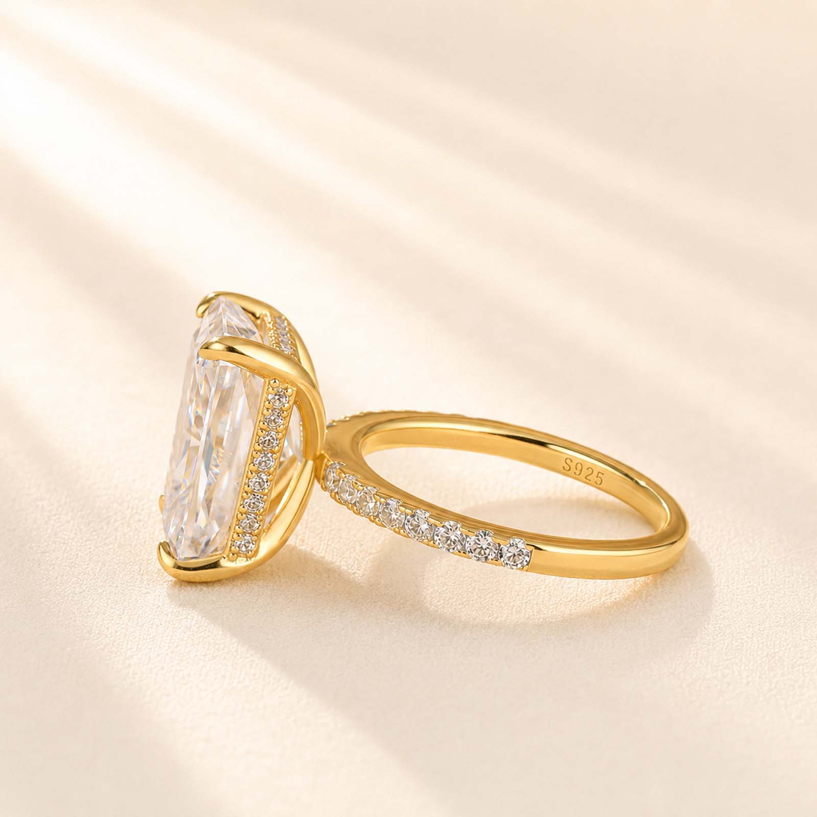  7.0Ct Simulated Diamond Radiant Cut Engagement Ring Or Enhancer Wedding Set In 