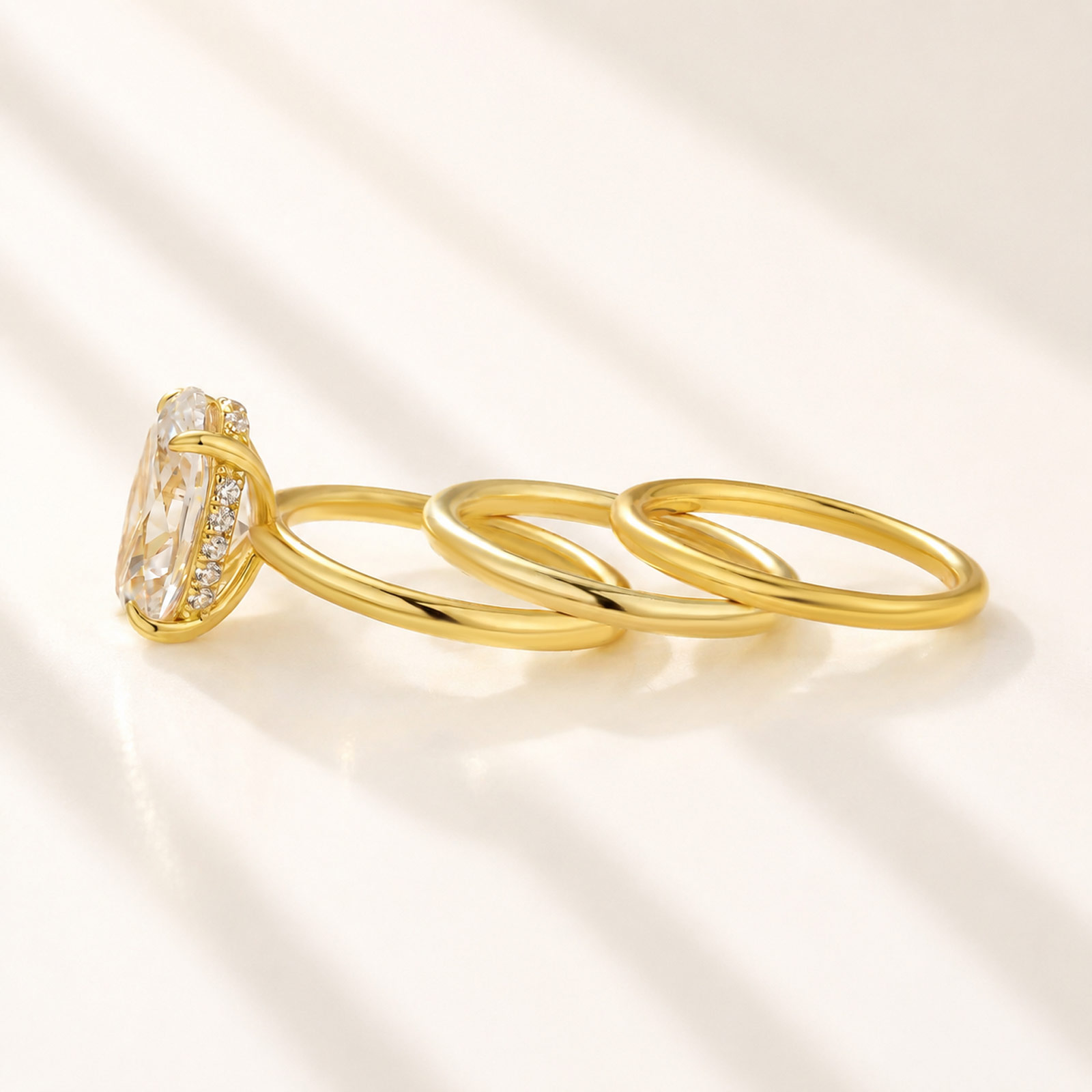  3PC 4.5Ct Solitaire Oval Cut Wedding Ring Sets