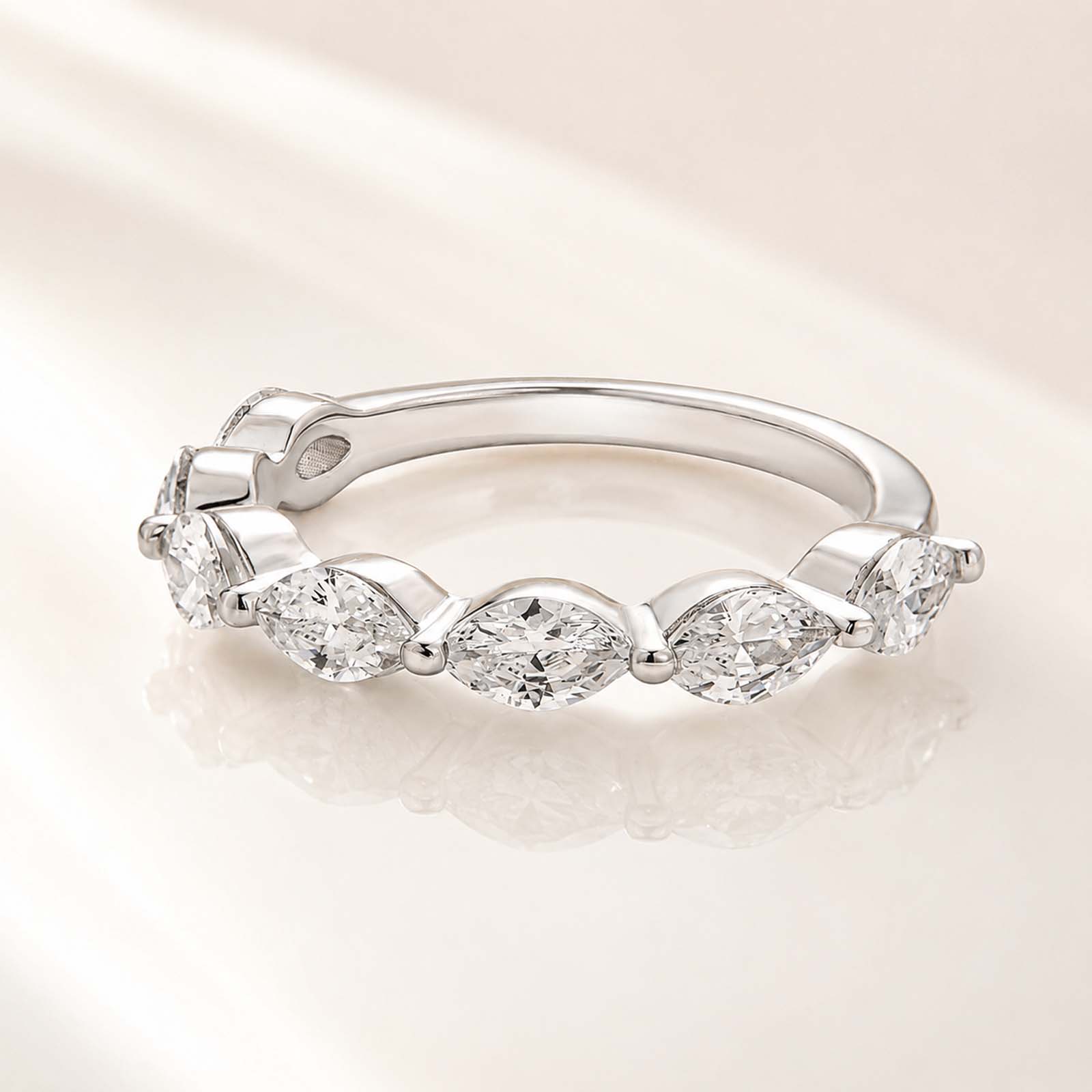 Elegant 0.2Ct Marquise Cut Half Eternity Band