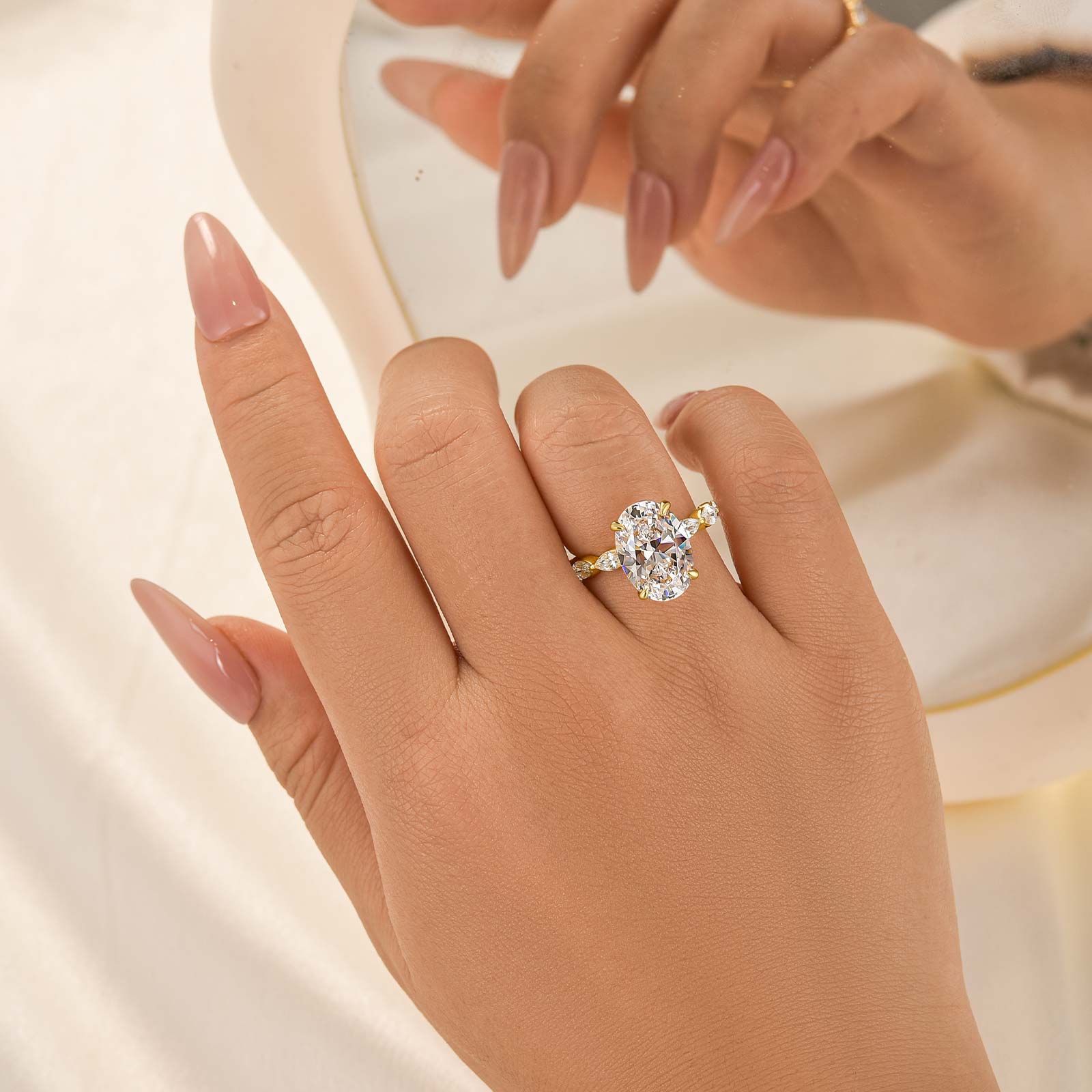 4.5Ct Oval Cut Engagement Ring Promise Ring For Her - Velirellajewelry