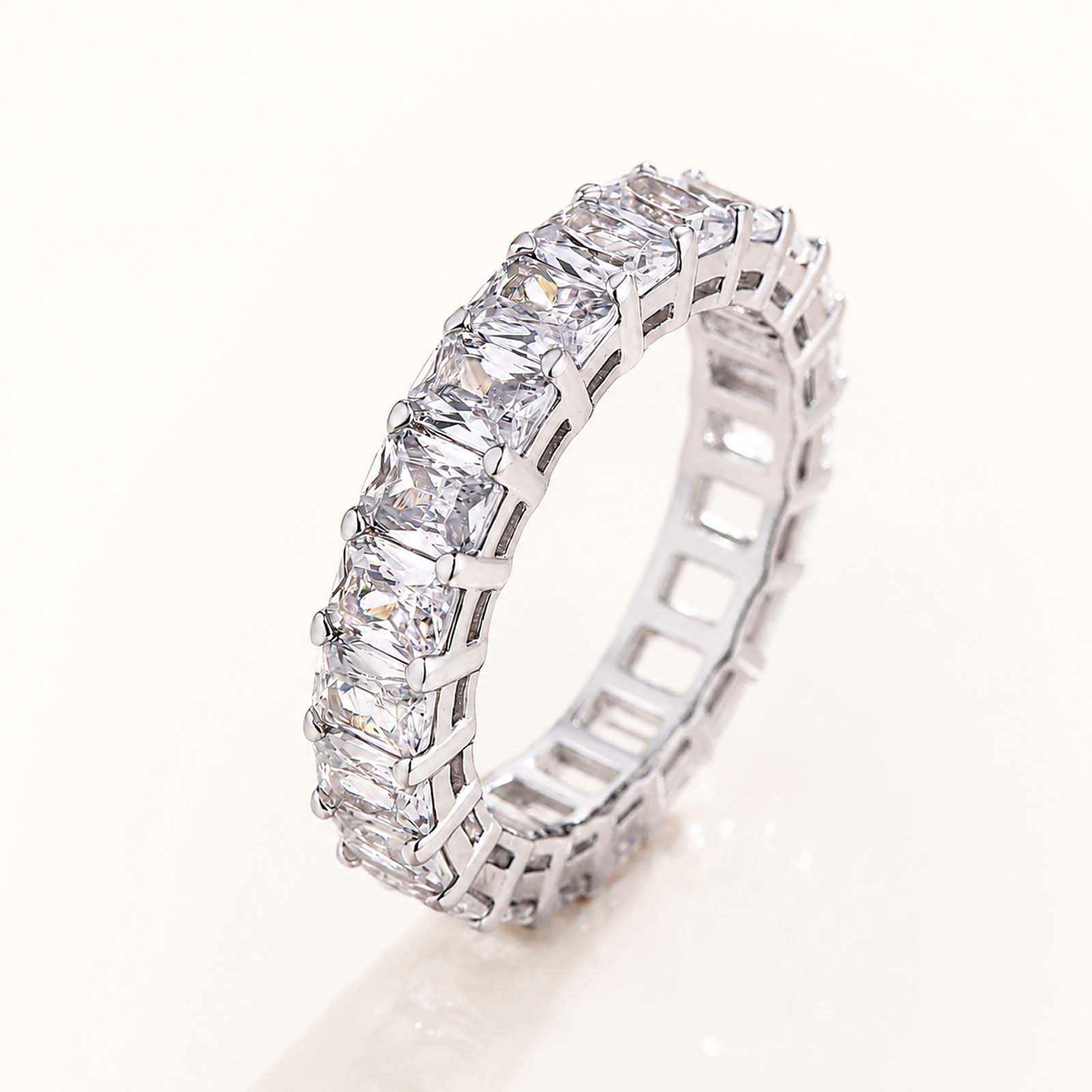 Elegant 3.5Ct Radiant Cut Women's Pave Band
