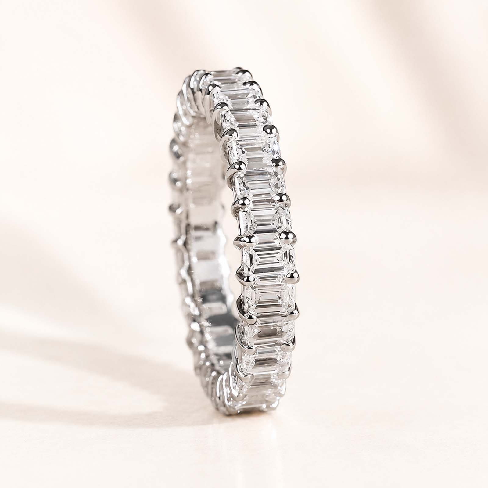 2.5Ct Classic Emerald Cut Women's  Stackable Band for Gifts