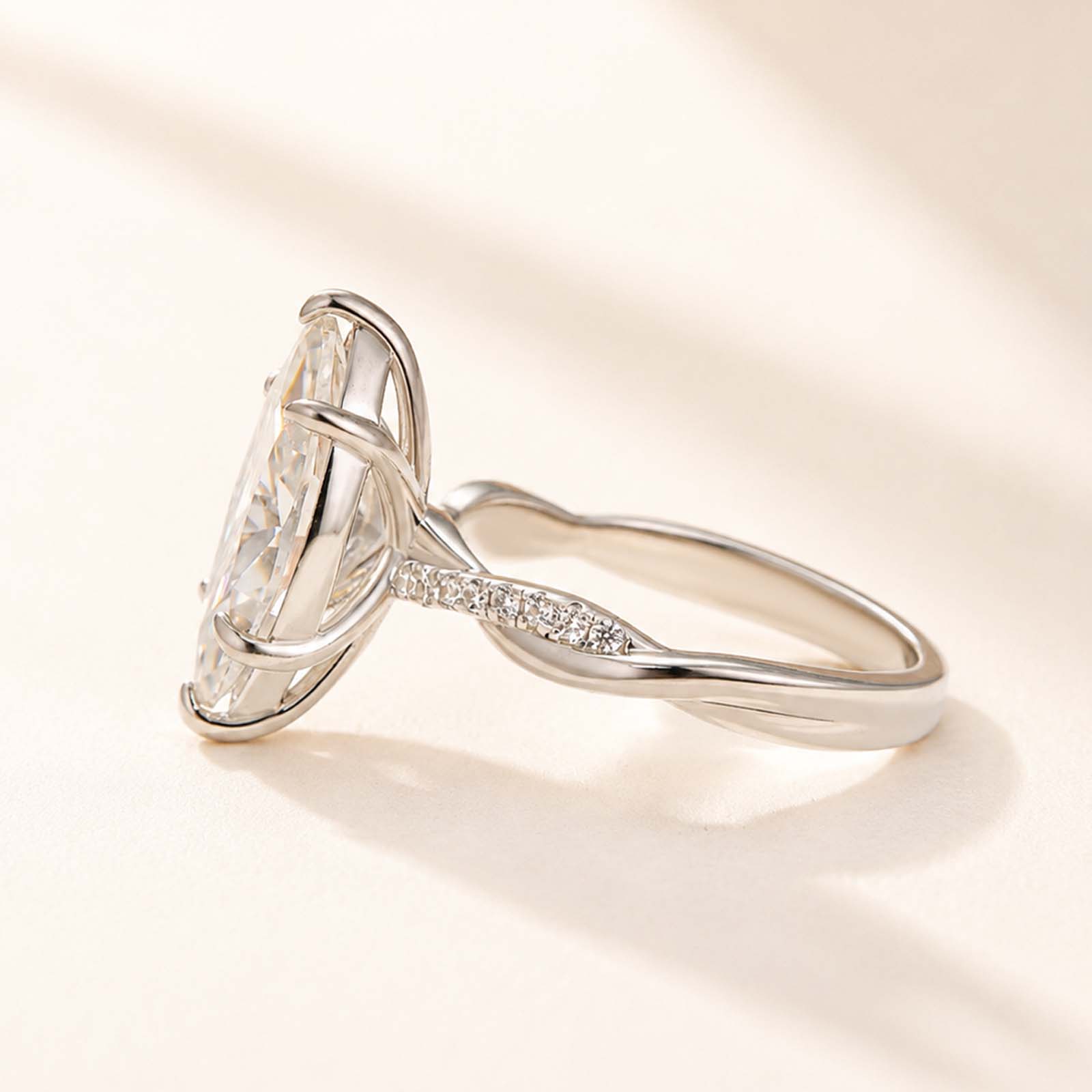 Twist Moissanite 2.0Ct Marquise Cut Promise Rings For Women