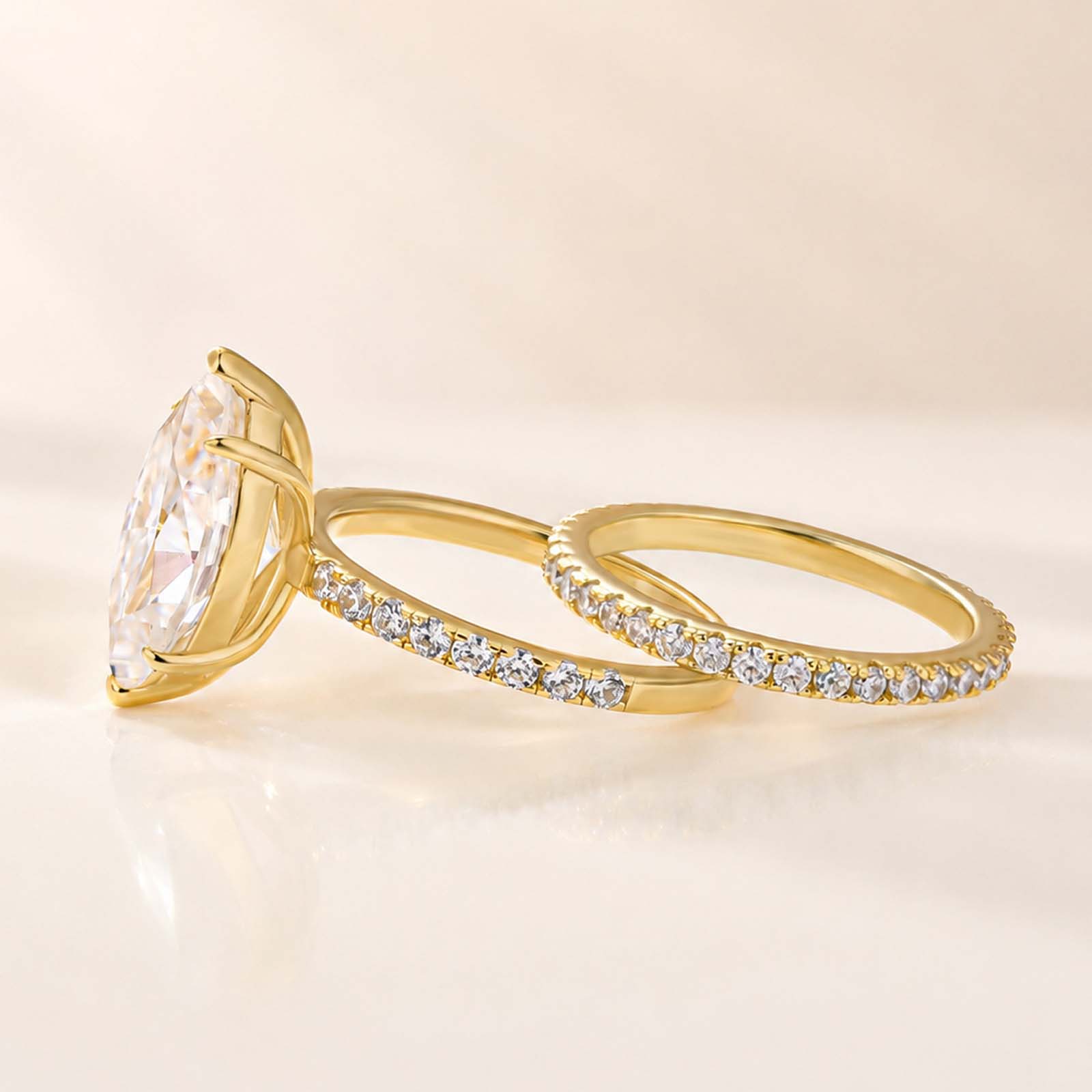 Classic 4.0Ct Marquise Cut Ring Set Travel Ring With Band For Women Everyday Wear
