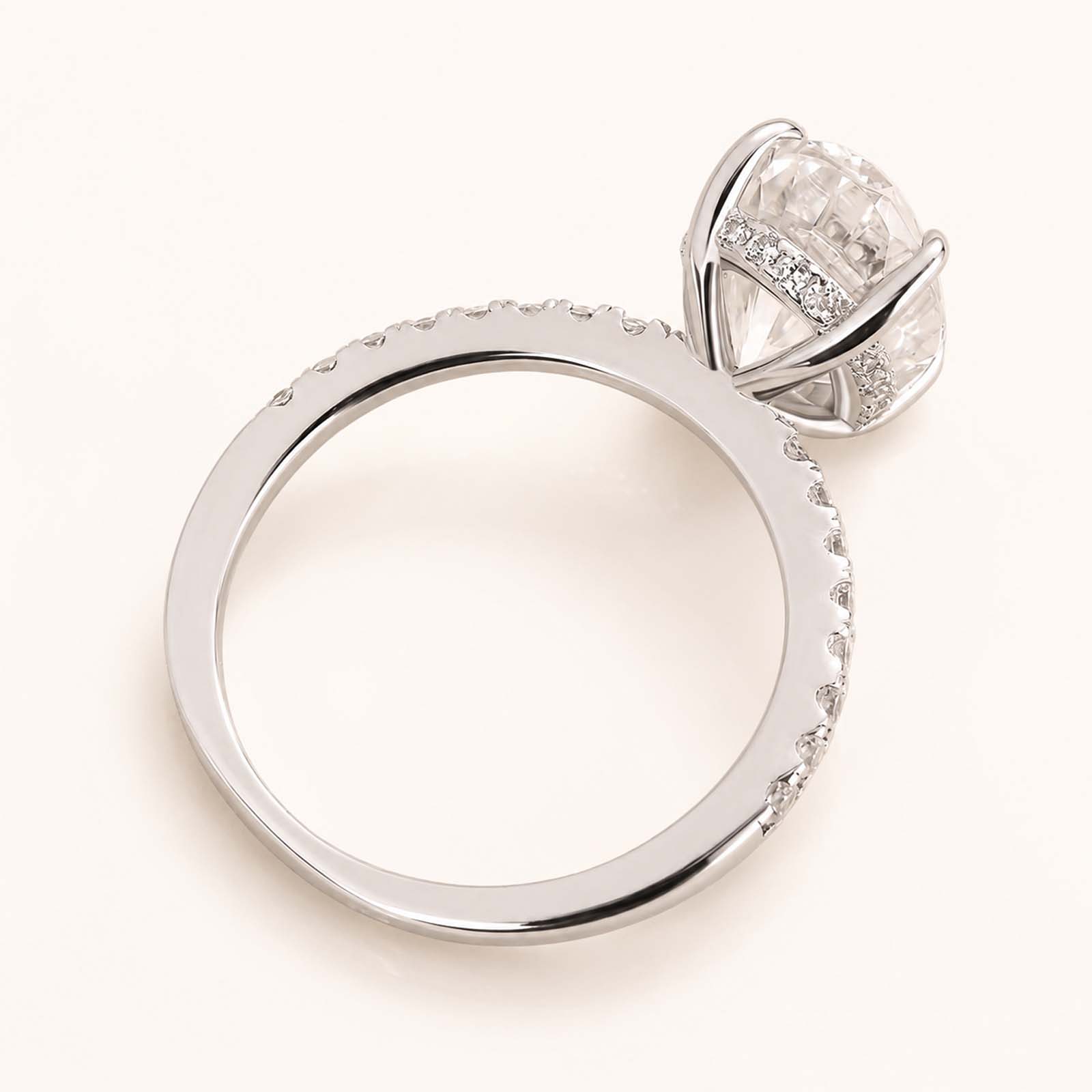 Velirella Moissanite 4.0~5.5 Carat Oval Cut Engagement Ring Stackable Promise Ring For Women