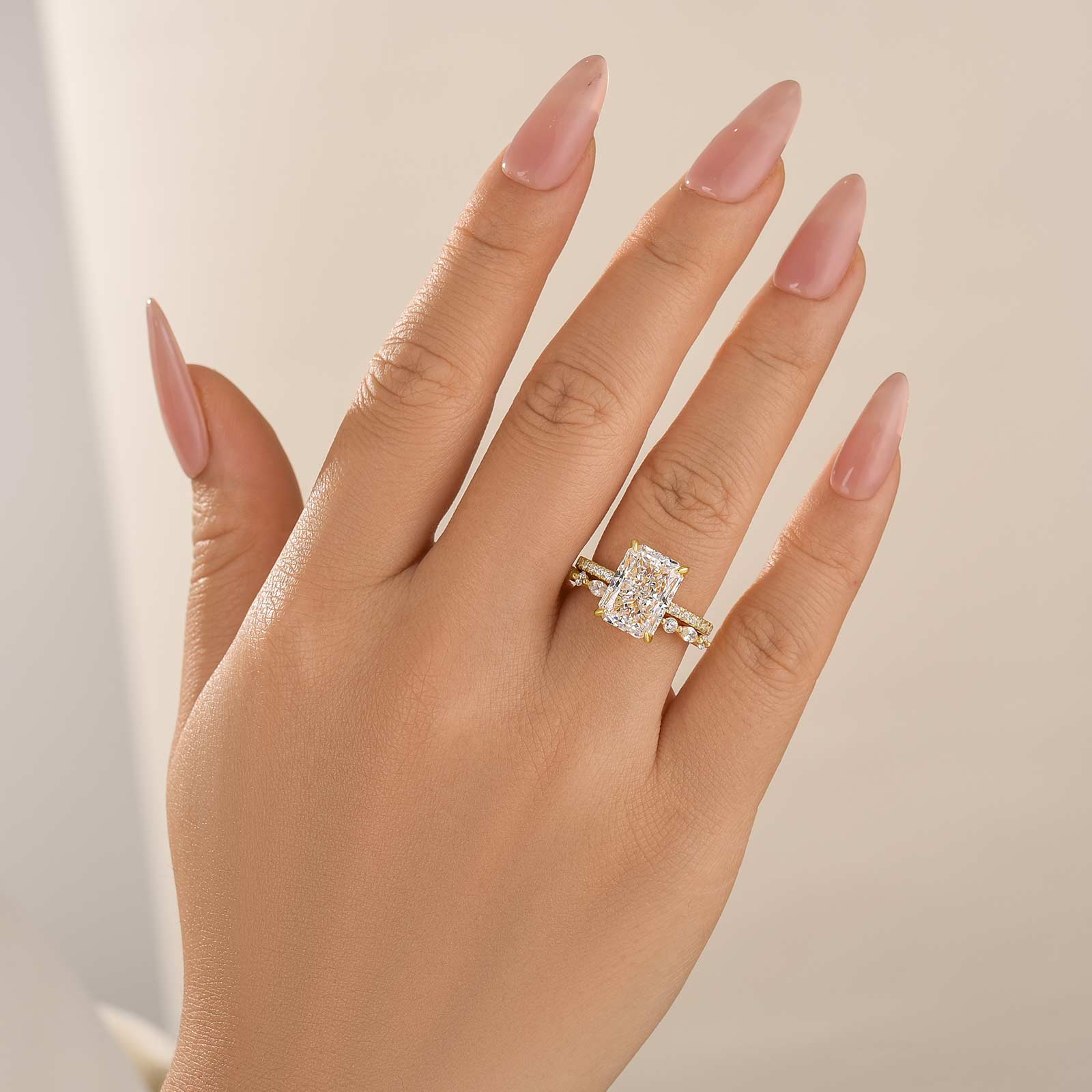 4.5 Carat Radiant Cut Hidden Halo Wedding Set – Brilliance in Every Angle - Velirellajewelry