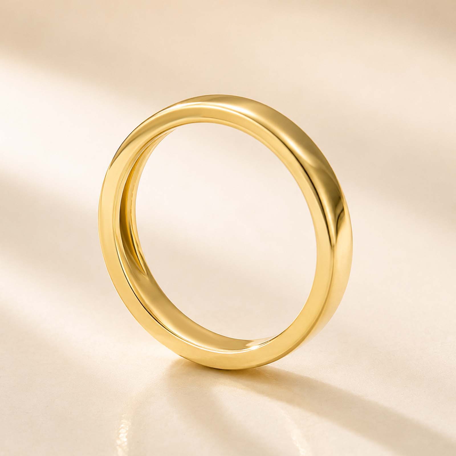Classic Plain Yellow Gold Wide Stackable Band