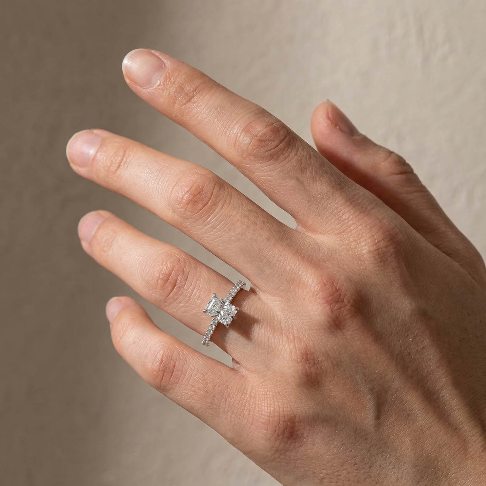 Velirella Moissanite 1.0 Carat 2.0 Carat 3.5 Carat Radiant Cut Engagement Ring - Velirellajewelry
