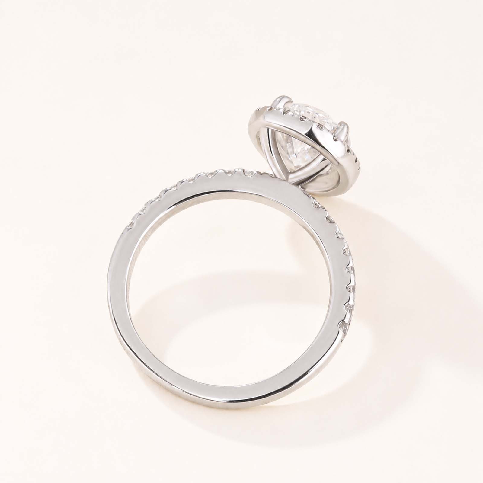 Halo 2.2Carat Pear Cut Engagement Ring Everyday Wearable Ring
