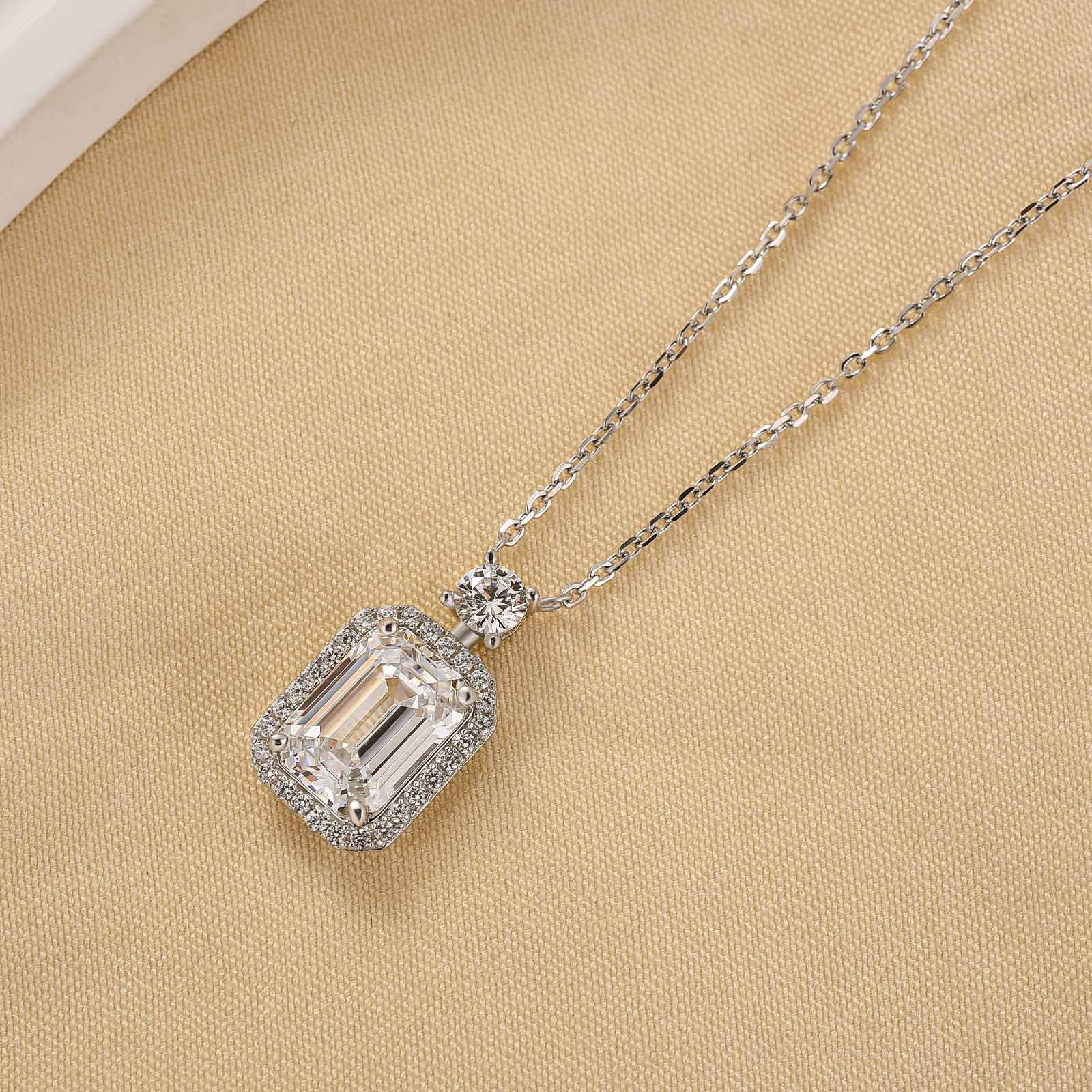 3.5Ct Emerald Cut Brass Necklace For Women In Brass - Velirellajewelry