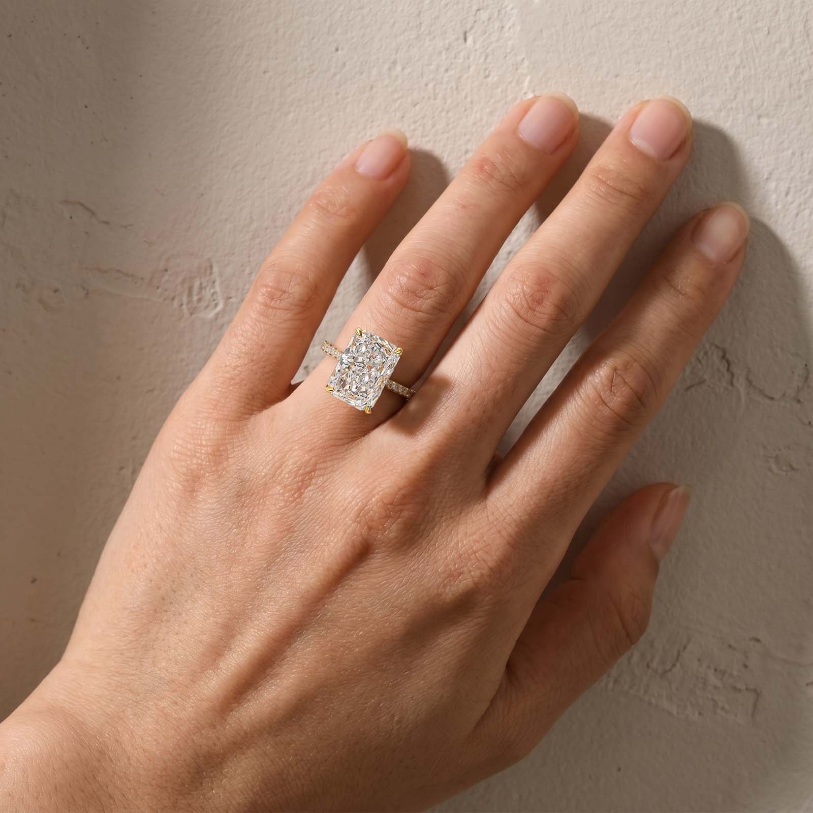  7.0Ct Simulated Diamond Radiant Cut Engagement Ring Or Enhancer Wedding Set In 