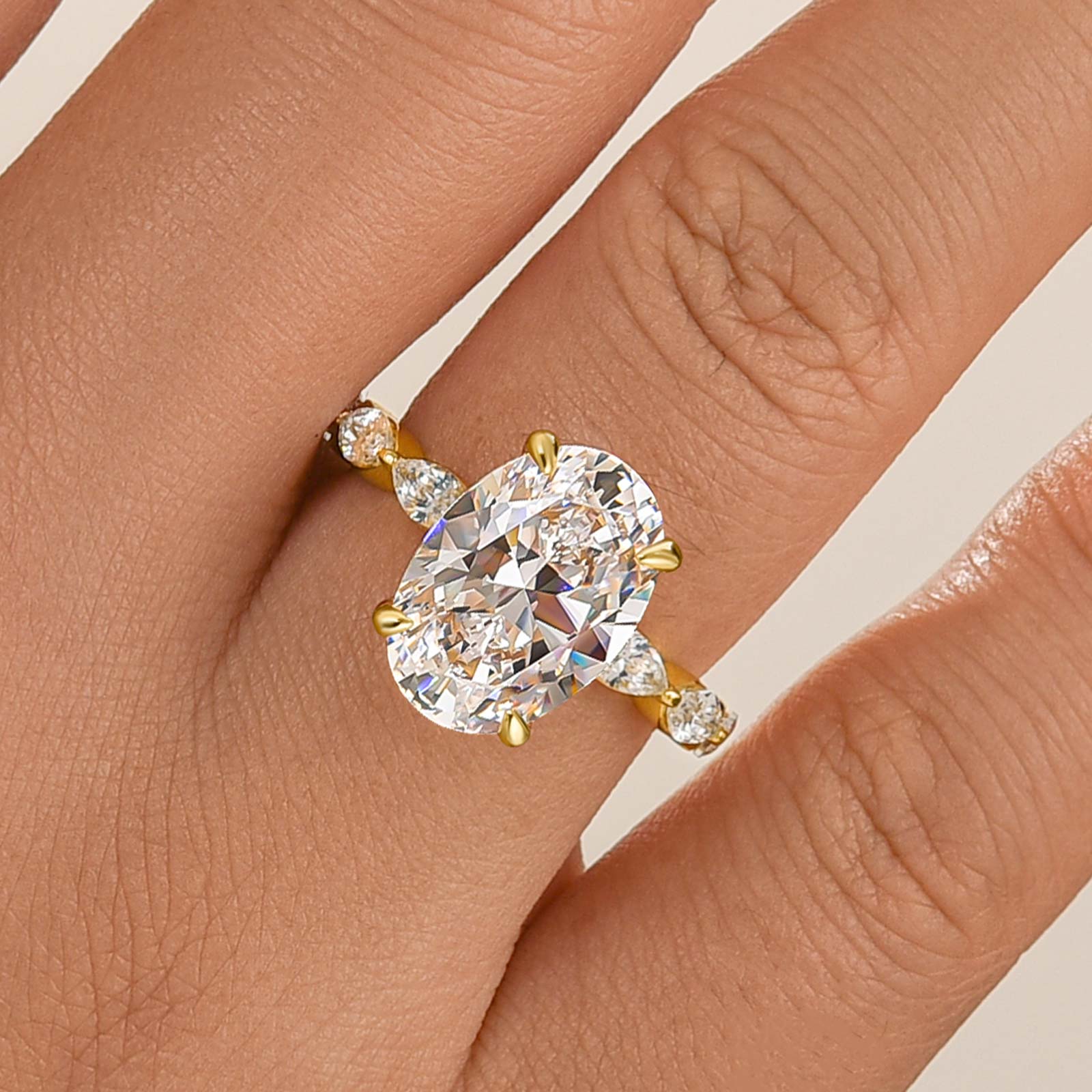 4.5Ct Oval Cut Engagement Ring Promise Ring For Her - Velirellajewelry