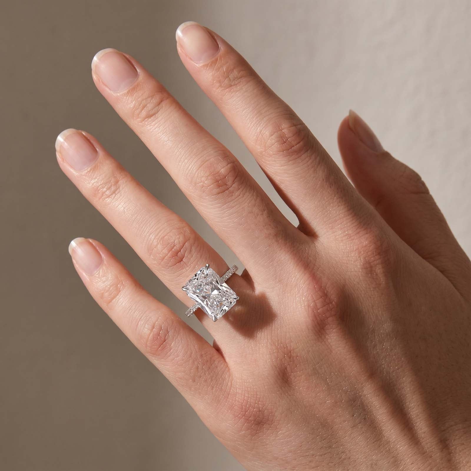  7.0Ct Simulated Diamond Radiant Cut Engagement Ring Or Enhancer Wedding Set In 