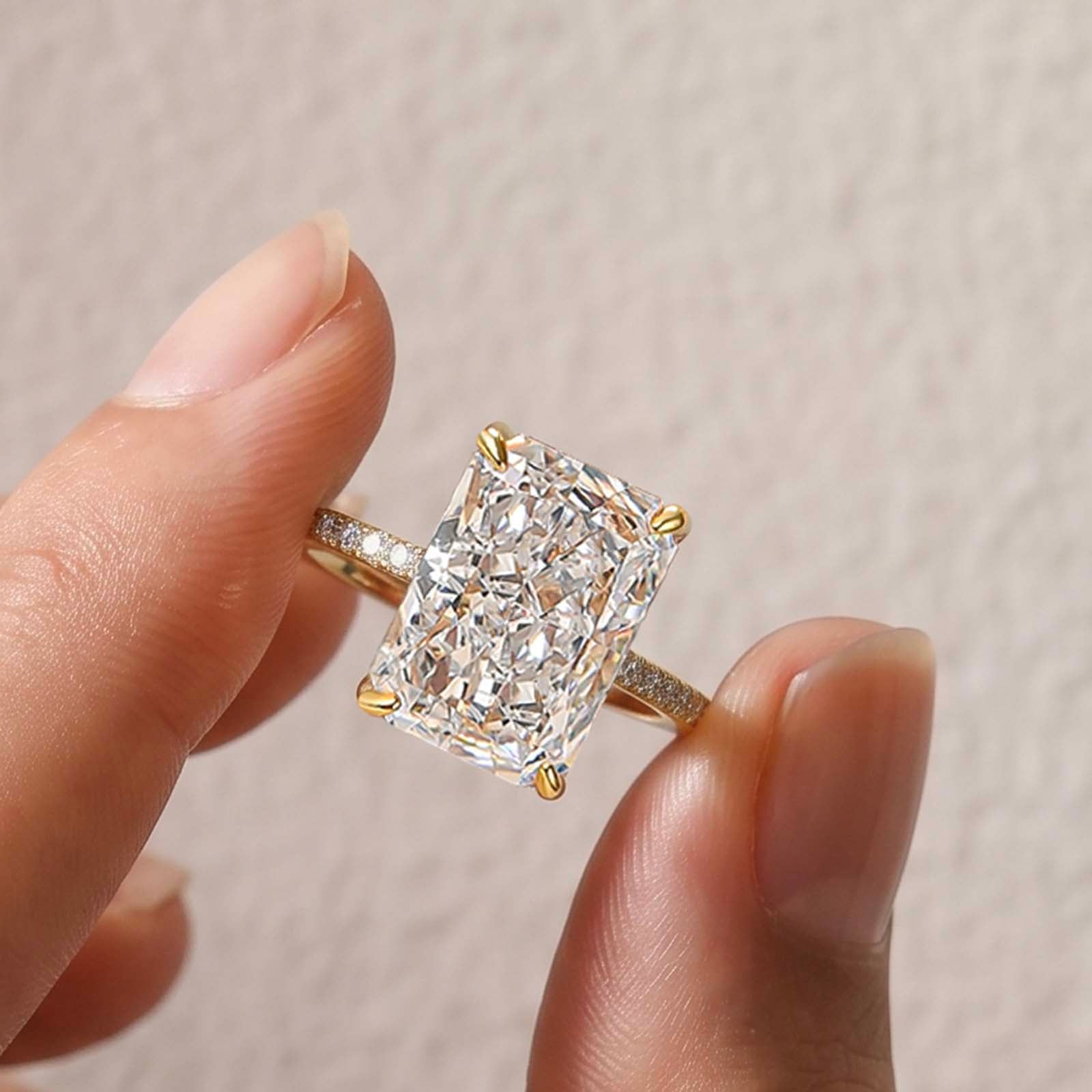  7.0Ct Simulated Diamond Radiant Cut Engagement Ring Or Enhancer Wedding Set In 