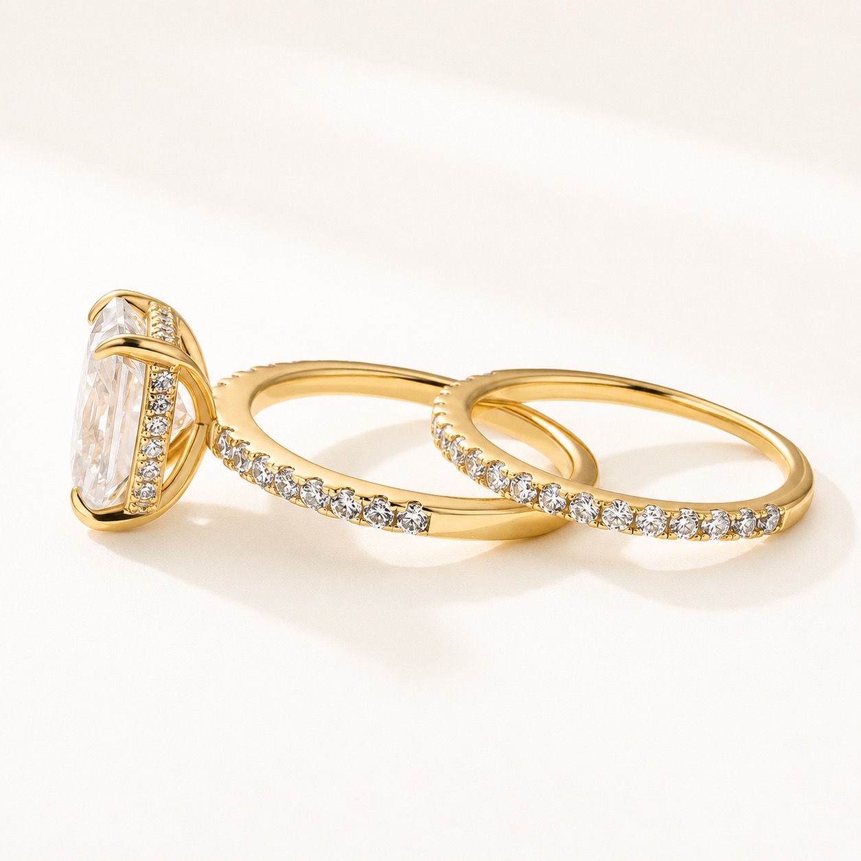Classic 3.5 Carat Radiant Cut Stackable Ring Set Holiday Ring Gift For Women