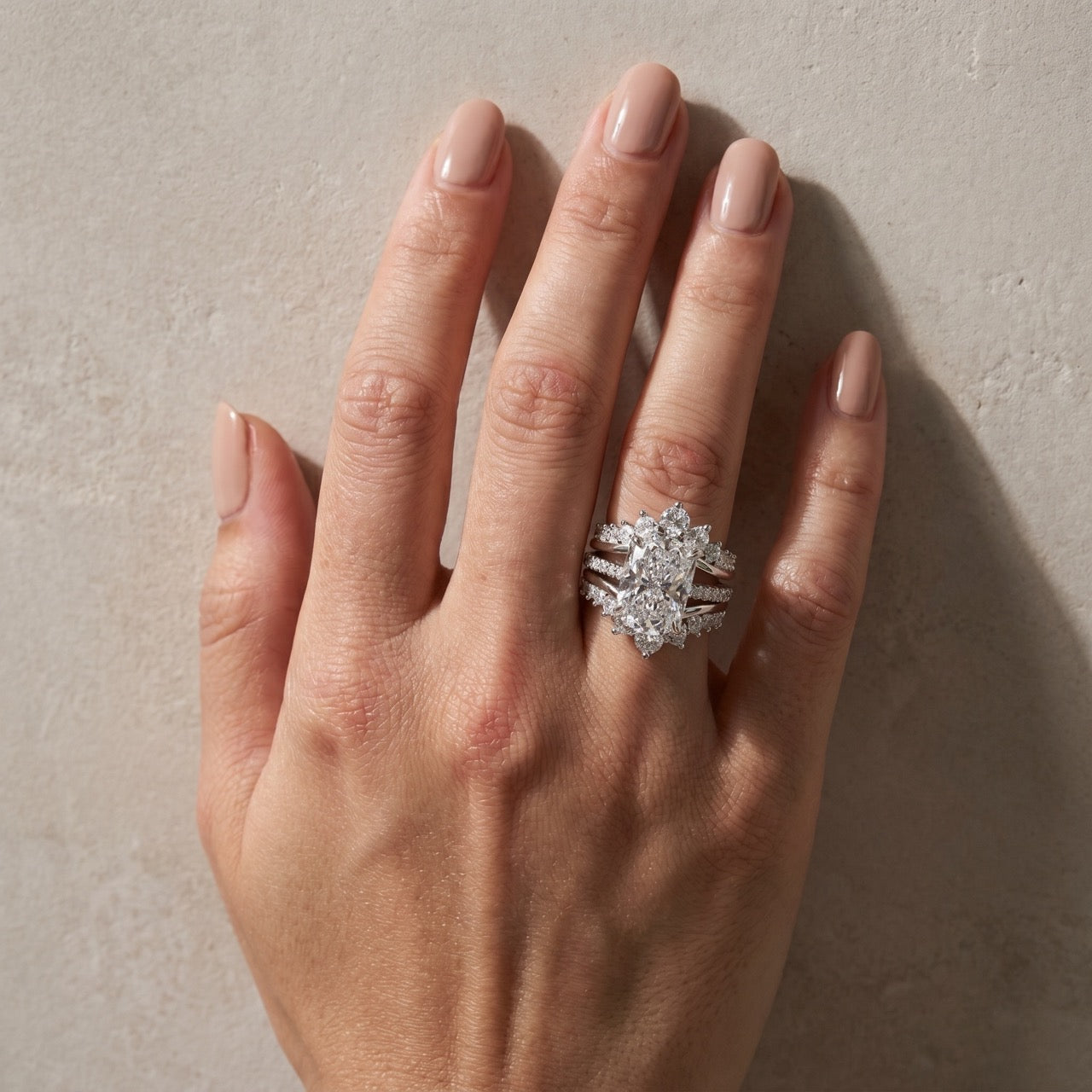 Vintage 7.0 Carat Radiant Cut Ring & Crown-Shaped Band Enhancer Ring Sets For Women