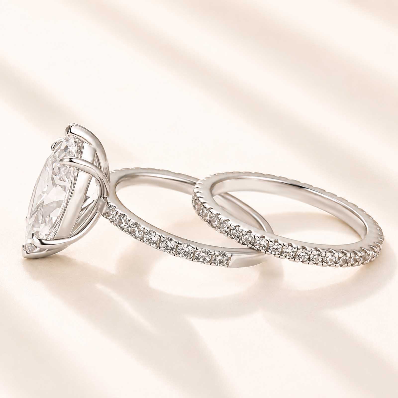 Classic 4.0Ct Marquise Cut Ring Set Travel Ring With Band For Women Everyday Wear