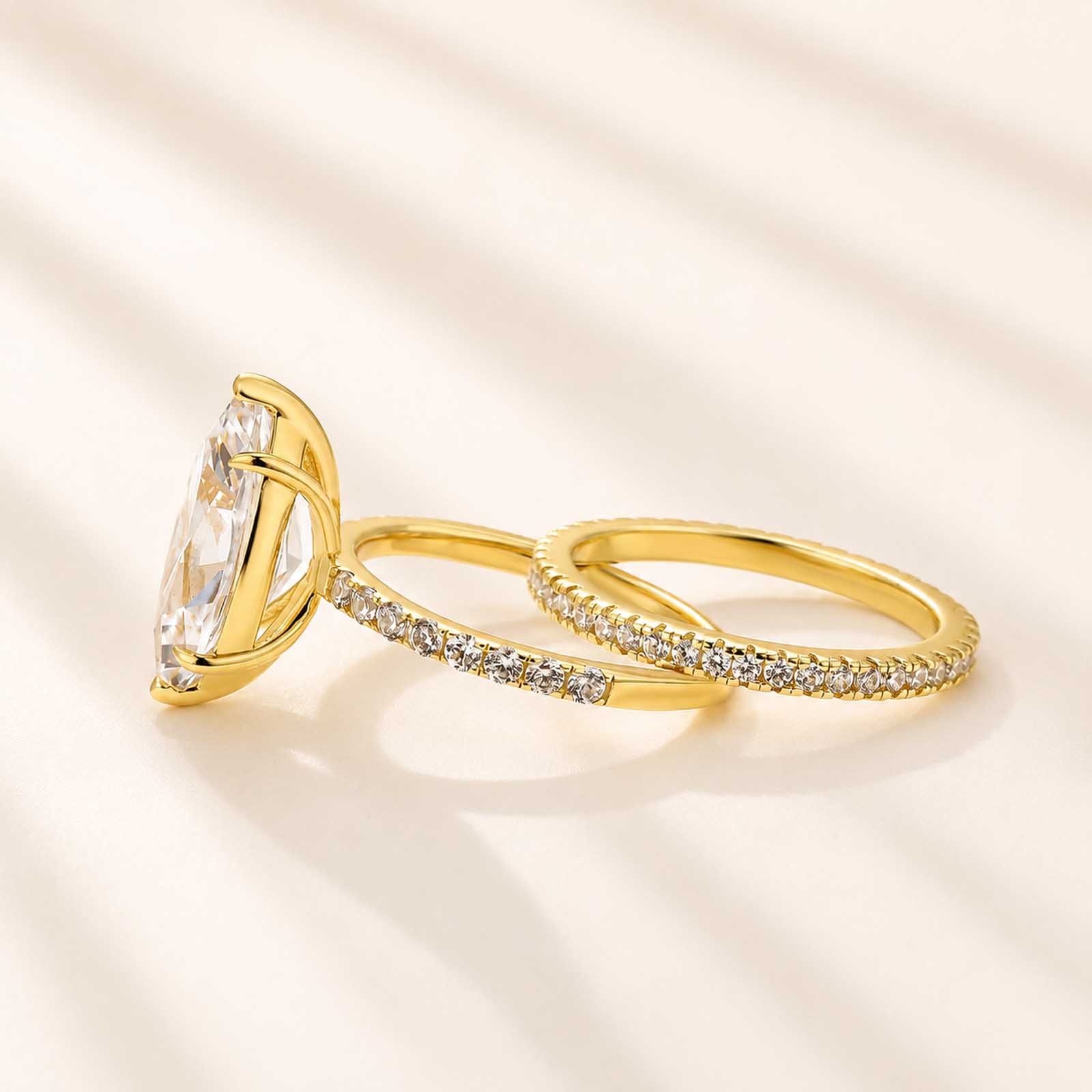 Classic 4.0Ct Marquise Cut Ring Set Travel Ring With Band For Women Everyday Wear