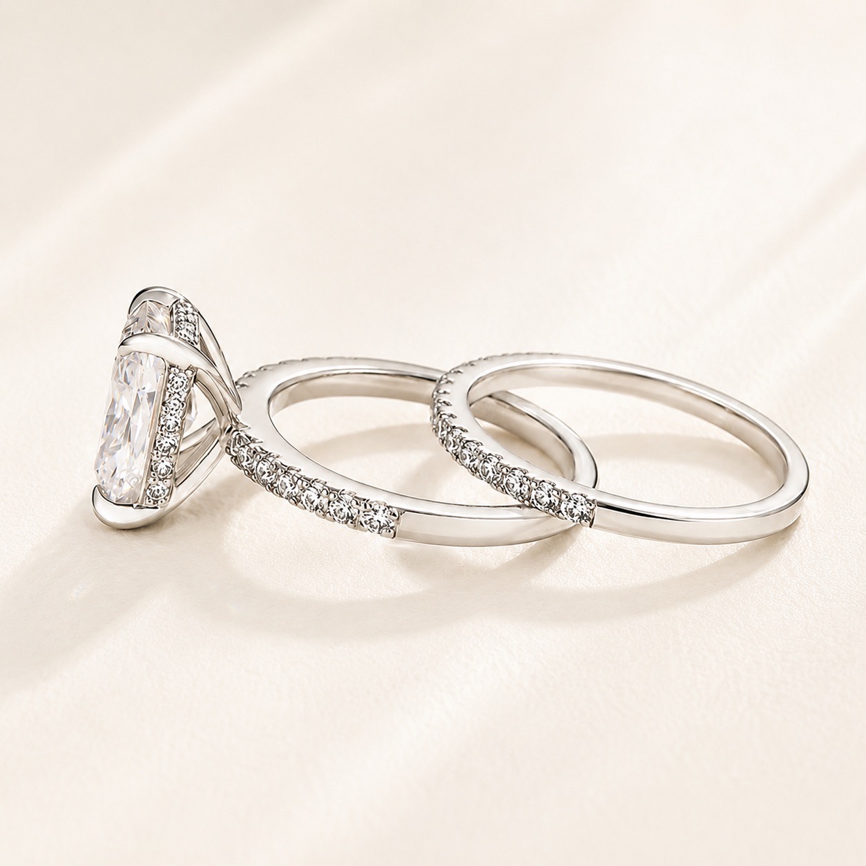 Classic 3.5 Carat Radiant Cut Stackable Ring Set Holiday Ring Gift For Women