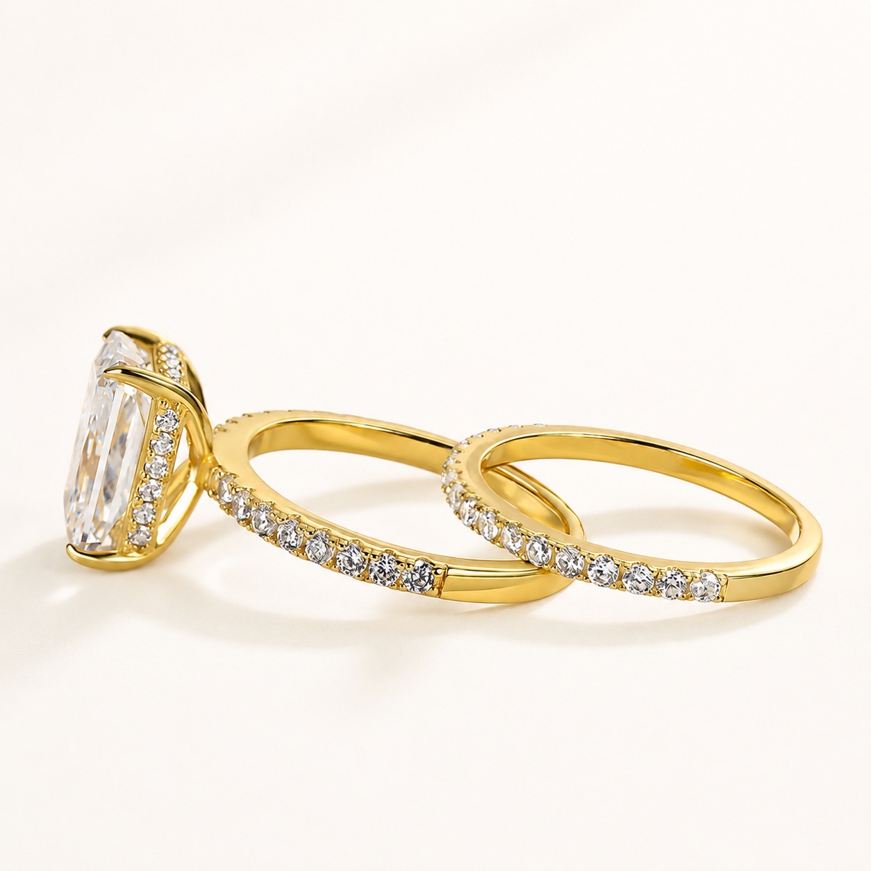 Classic 3.5 Carat Radiant Cut Stackable Ring Set Holiday Ring Gift For Women