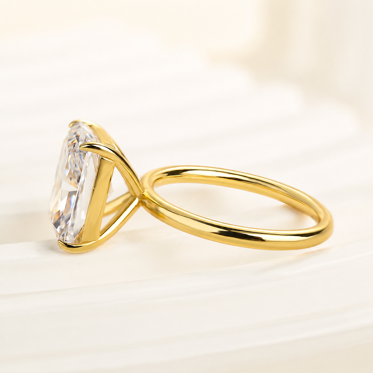 Classic 4.5 Carat Radiant Cut Simulated Diamond Travel Ring