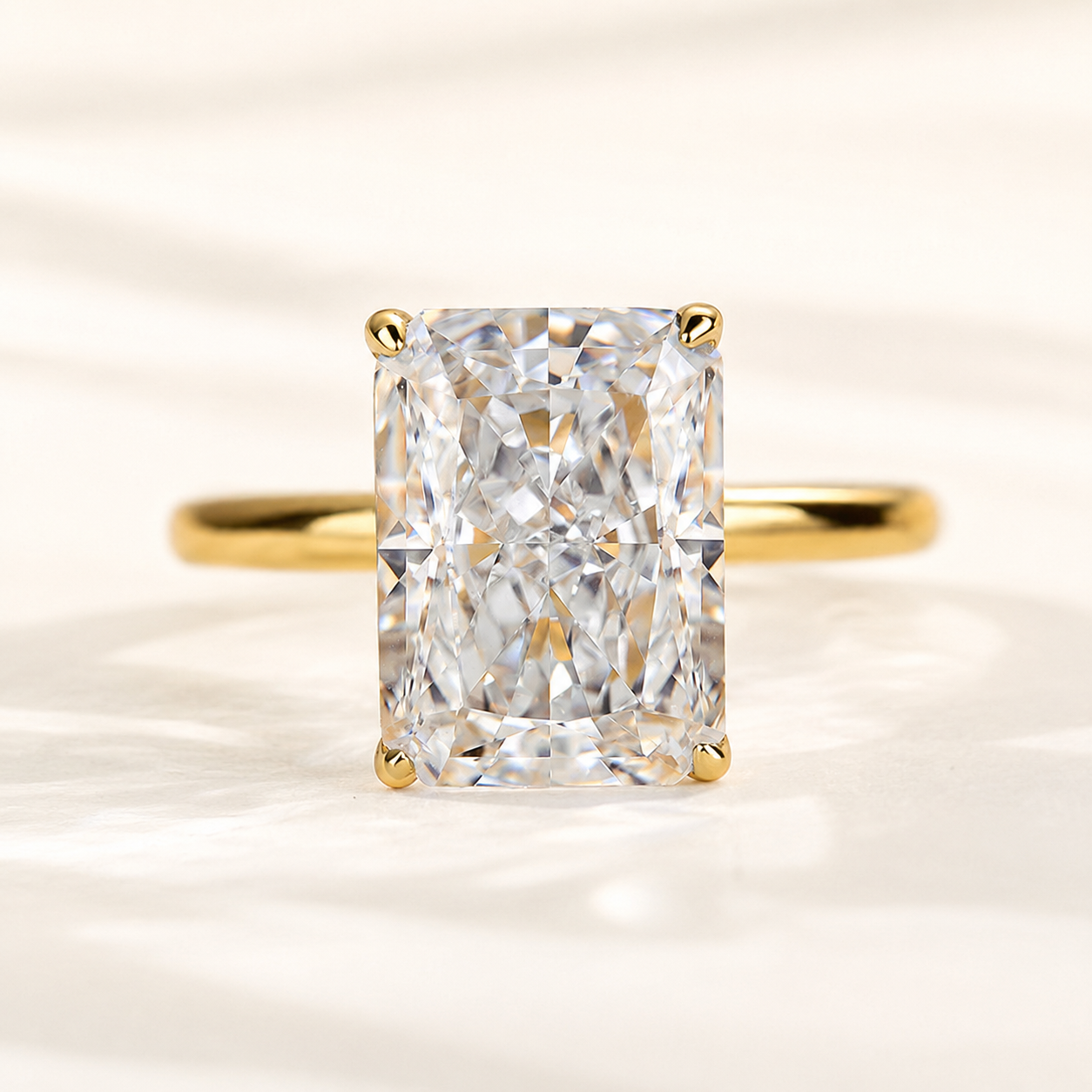 Classic 4.5 Carat Radiant Cut Simulated Diamond Travel Ring