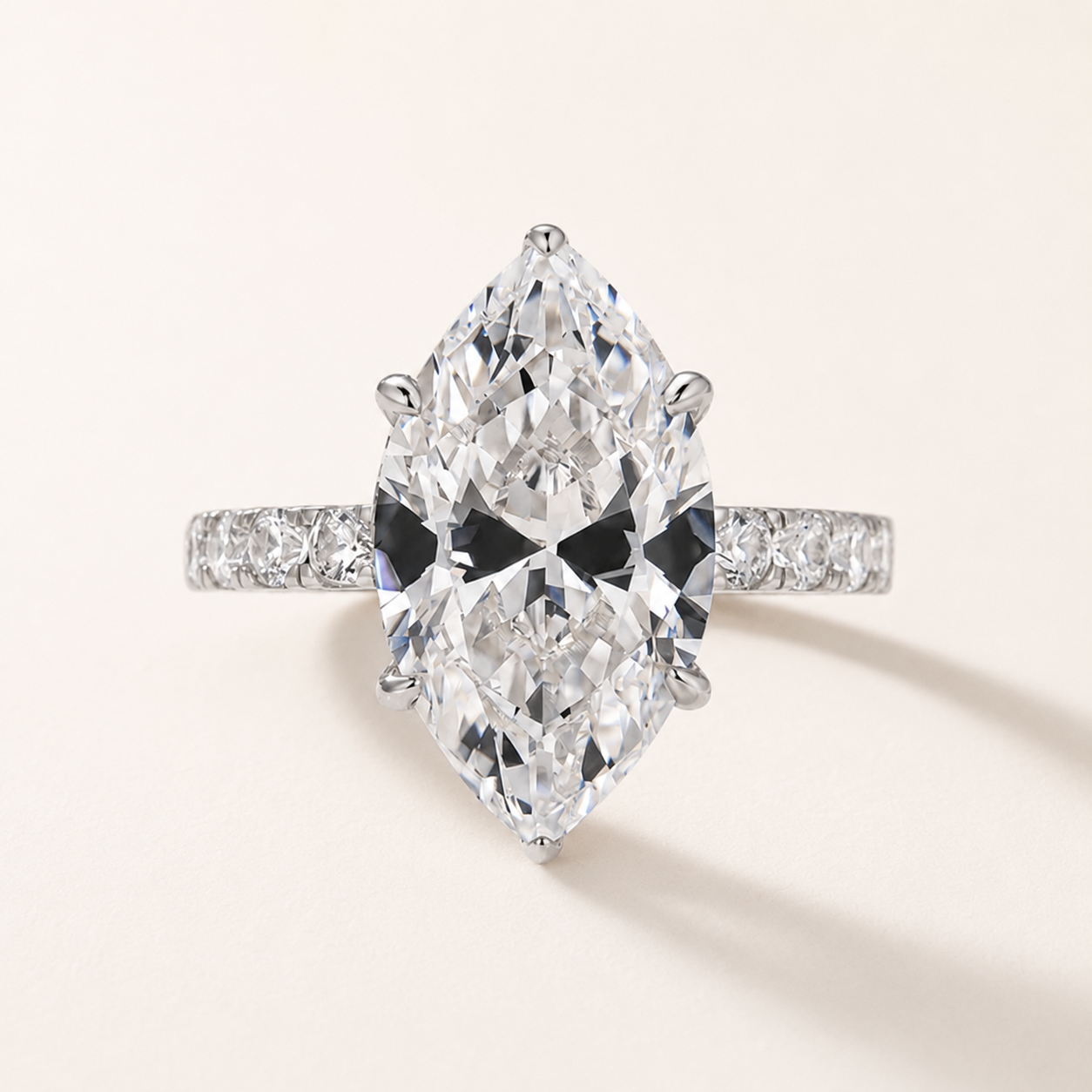 Vintage 4.5Ct Marquise Cut Pavé Travel Ring For Women