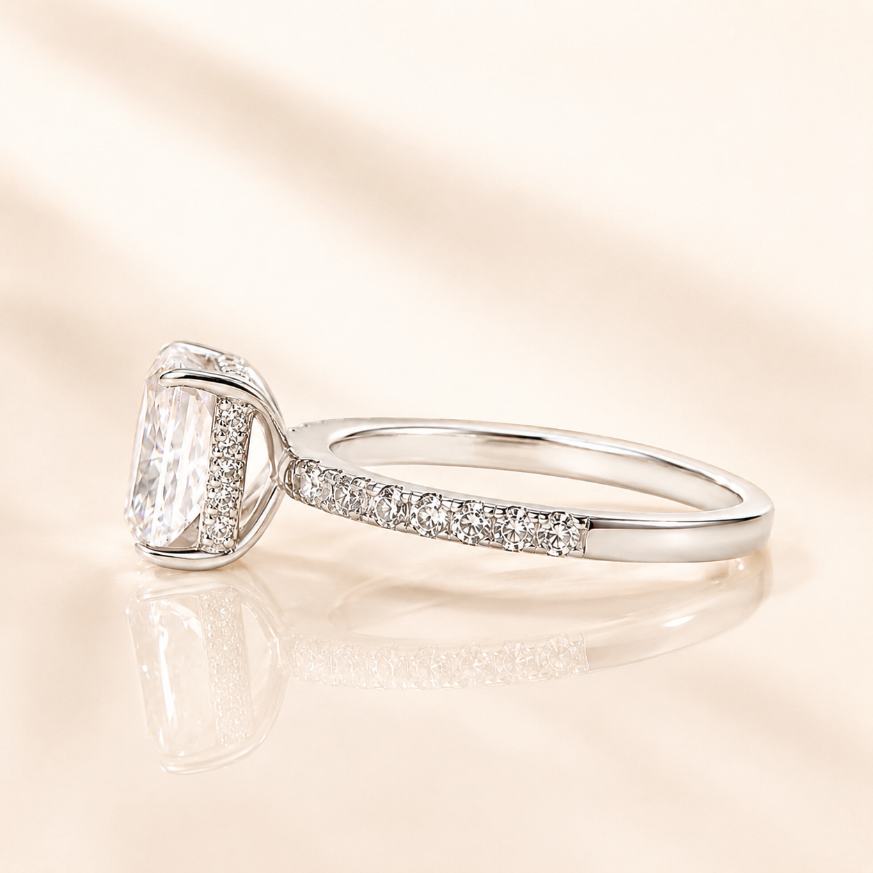 Classic Hidden Halo 2.0Ct Radiant Cut Travel Rings For Women