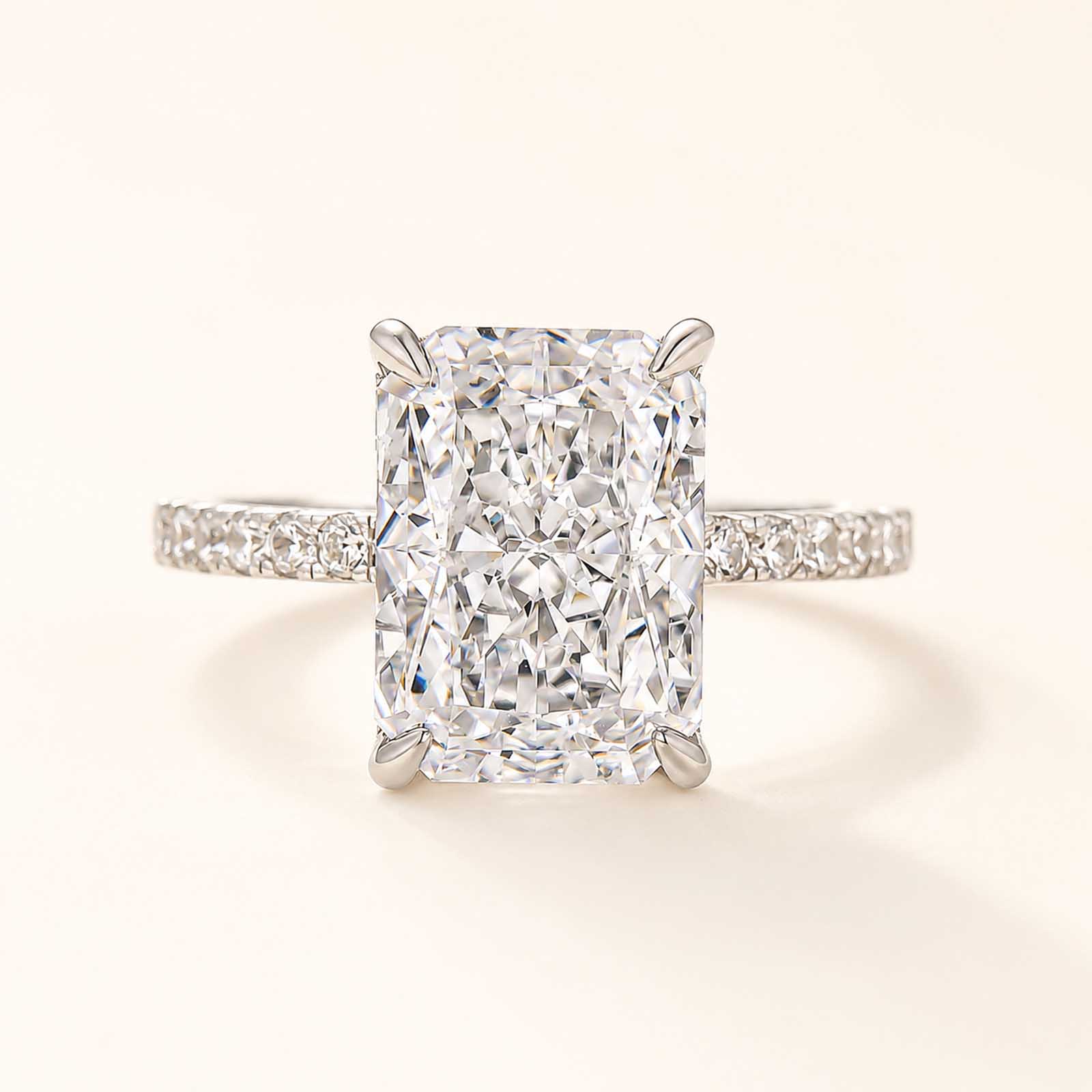  Half Eternity 4.0Ct Radiant Cut Promise Ring For Women
