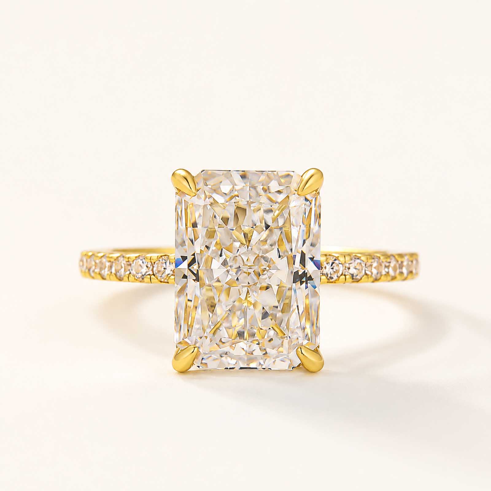  Half Eternity 4.0Ct Radiant Cut Promise Ring For Women
