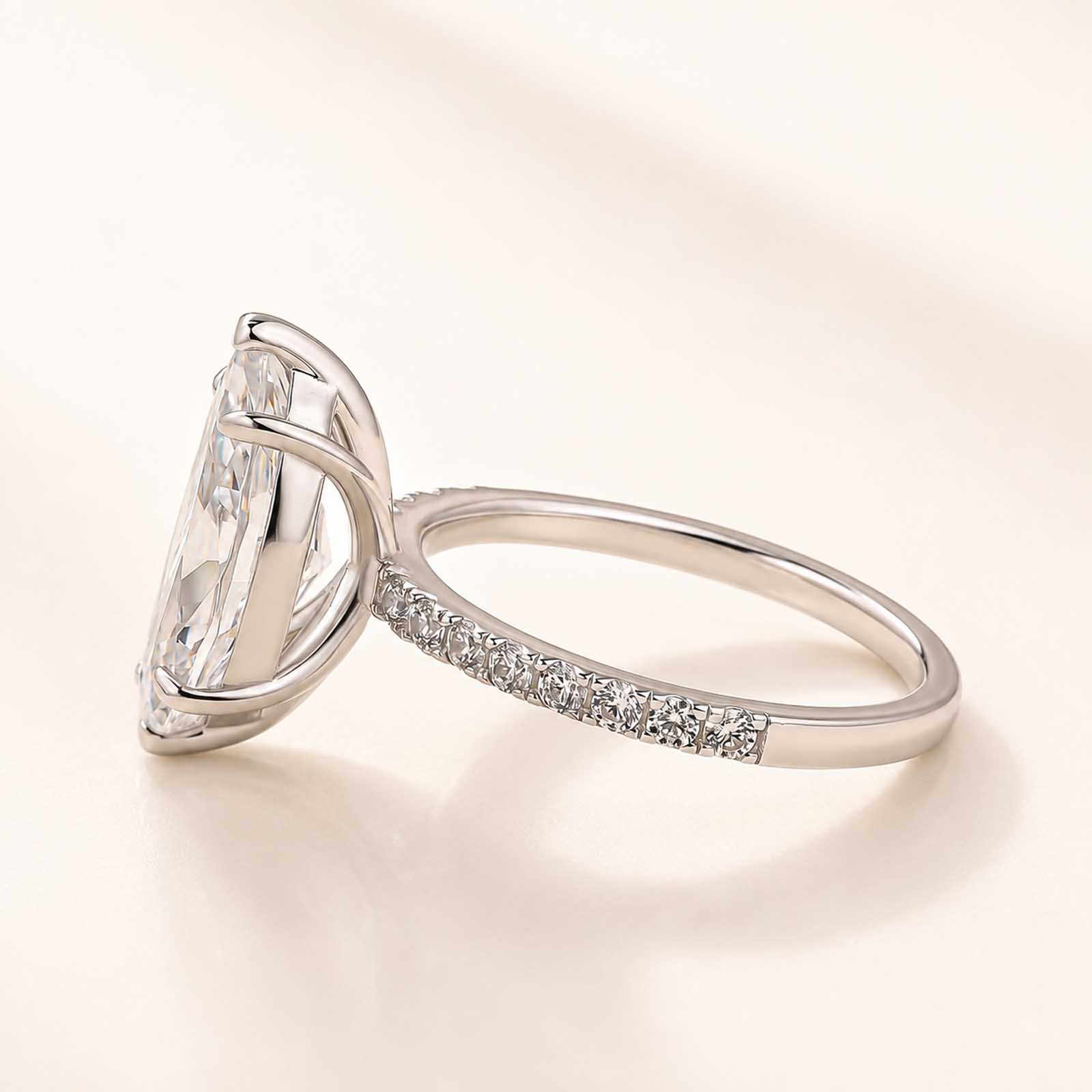 3.5Ct Marquise Cut Simulated Diamond Half Eternity Ring with Round Side Stones