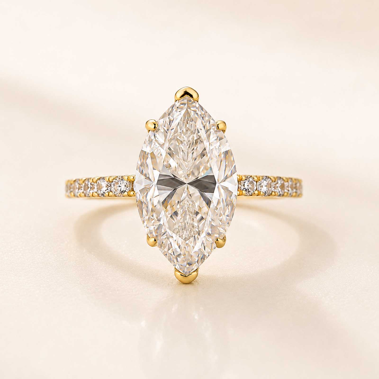 3.5Ct Marquise Cut Simulated Diamond Half Eternity Ring with Round Side Stones