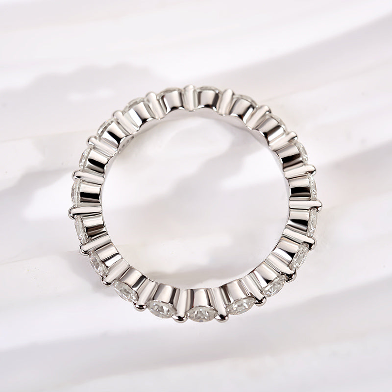 Velirella Moissanite Eternity Round Cut Wedding Band - Velirellajewelry