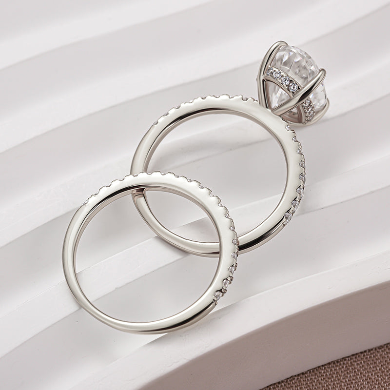 Velirella Moissanite 4.0 Ct Oval Cut Wedding Ring Set For Women - Velirellajewelry