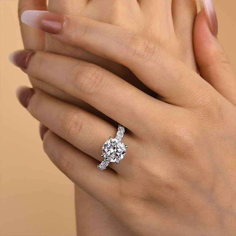 Velirella Luxury 4.0Ct Round Cut Engagement Ring - Velirellajewelry