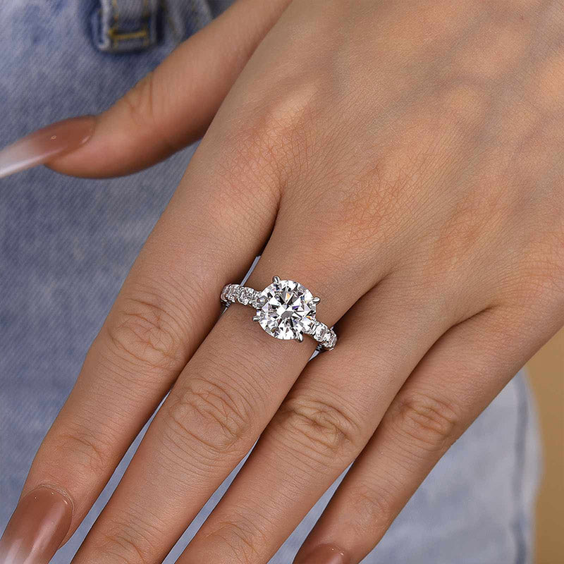 Velirella Luxury 4.0Ct Round Cut Engagement Ring - Velirellajewelry