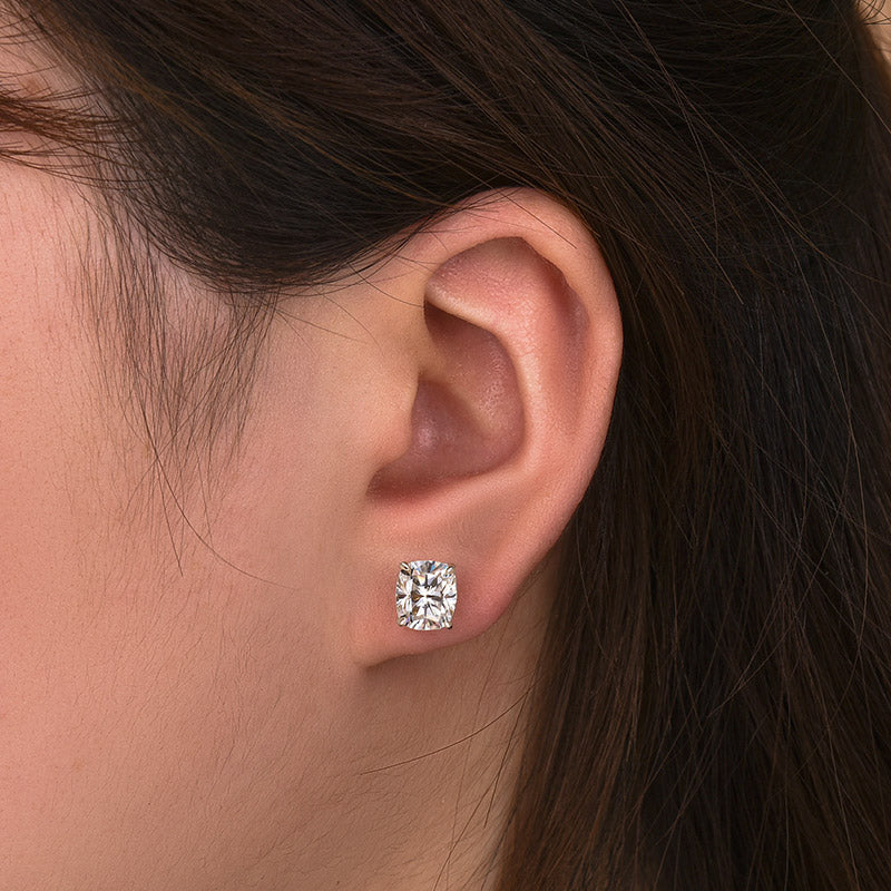 Velirella Moissanite Cushion Cut Women's Stud Earrings - Velirellajewelry