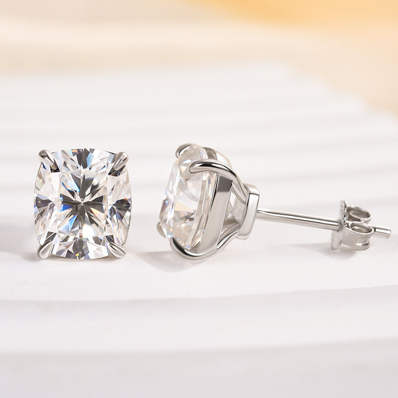 2.0Ct Classic Cushion Cut Women's Stud Earrings In Brass - Velirellajewelry