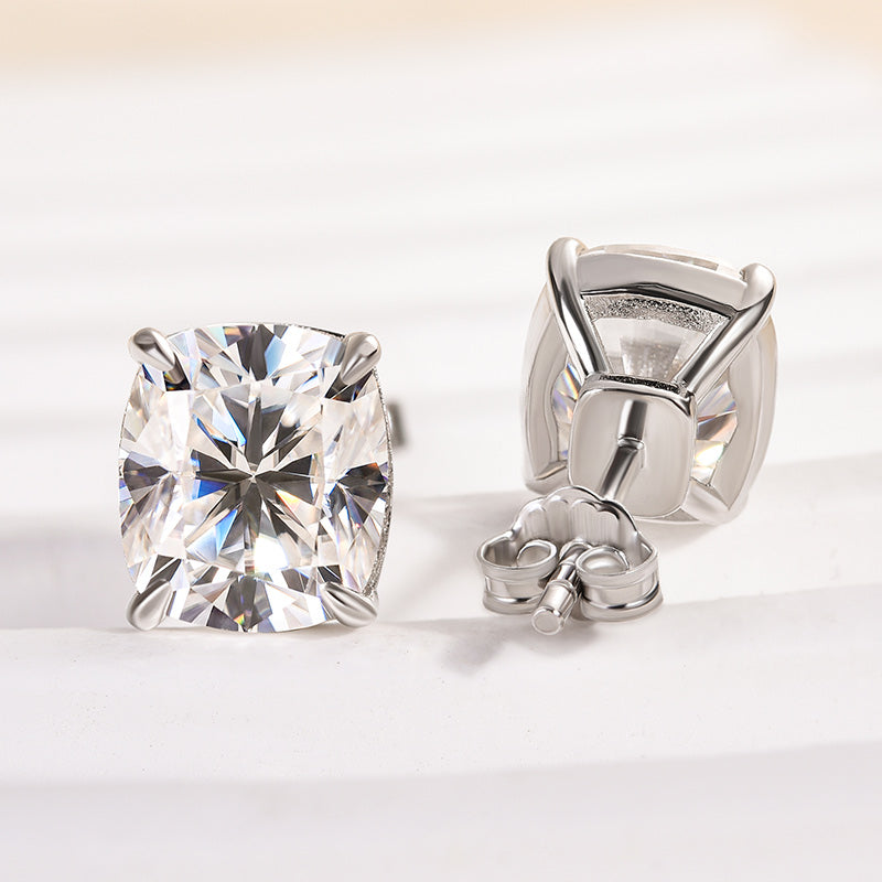 2.0Ct Classic Cushion Cut Women's Stud Earrings In Brass - Velirellajewelry