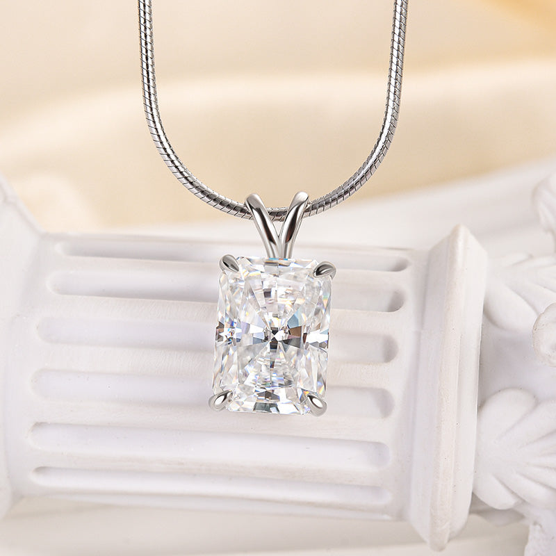 Velirella Moissanite 4.5 CT Radiant Cut Pendant Necklace - Velirellajewelry