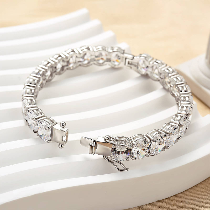 Romantic Luxurious White Oval Cut Bracelet for Women In Brass - Velirellajewelry