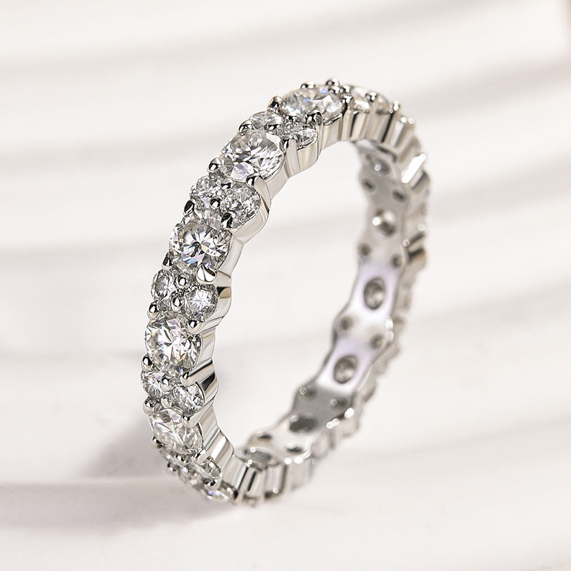 Velirella Moissanite 2.5 Ct Round Cut Full Wedding Band for Women - Velirellajewelry