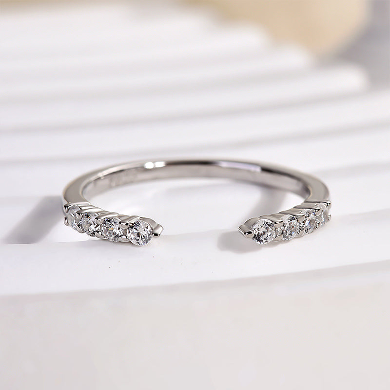 Velirella Dainty Open Wedding Band In Brass - Velirellajewelry